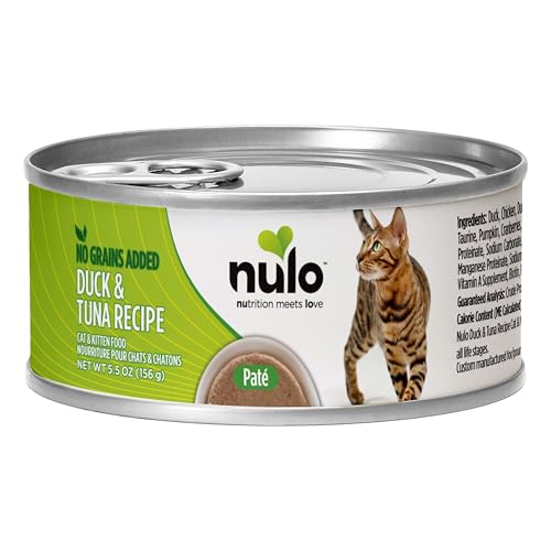 Nulo Pâté Chat Canard-Thon – ingrédients réels et goût appréciable.