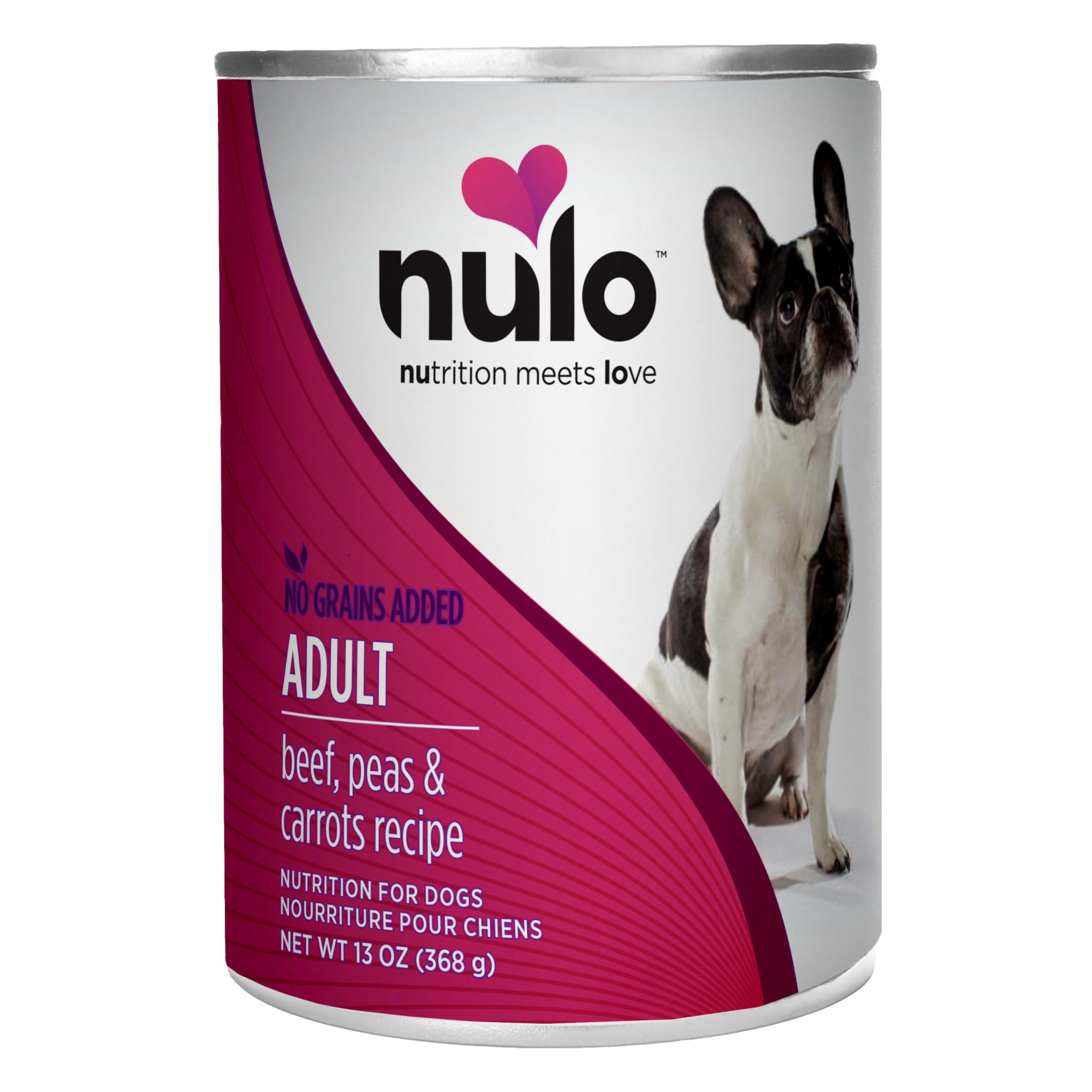 Nulo melange boeuf legumes en conserve, repas humide pour chien.