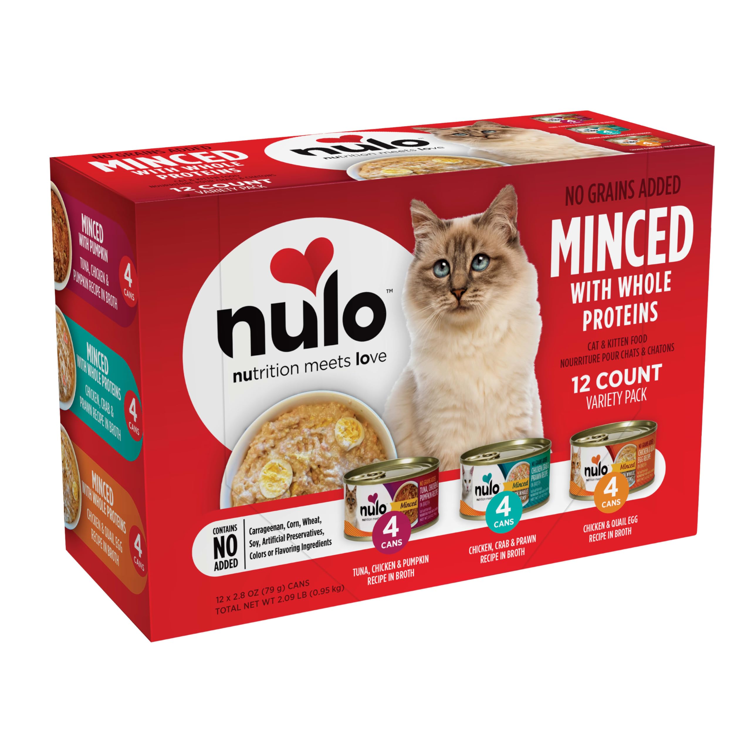 Nulo mince-proteines-entieres pour chat et chaton, texture appétente.