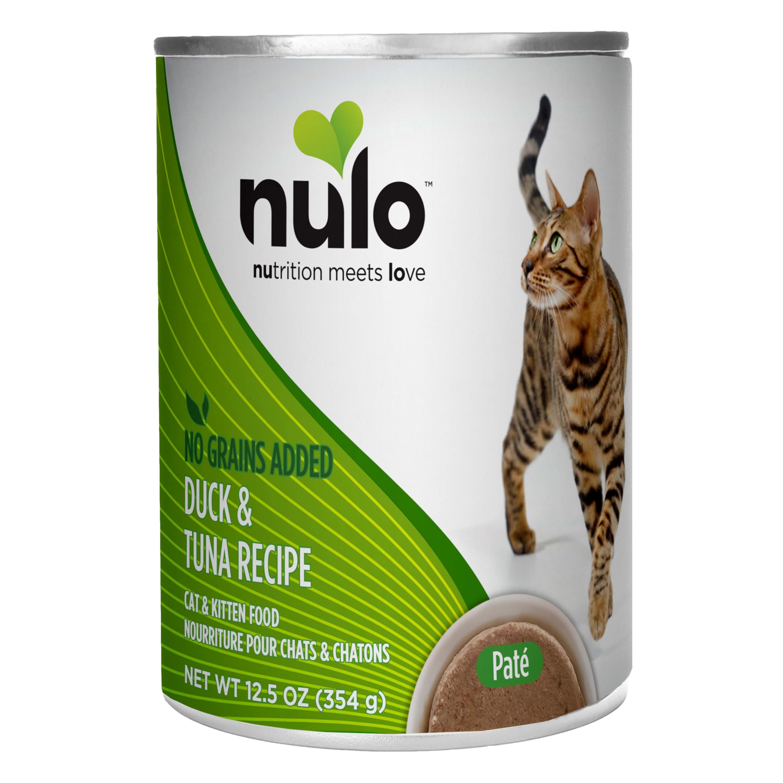Nulo Pâté Chat Canard et Thon — texture fondante idéale servie sur croquettes