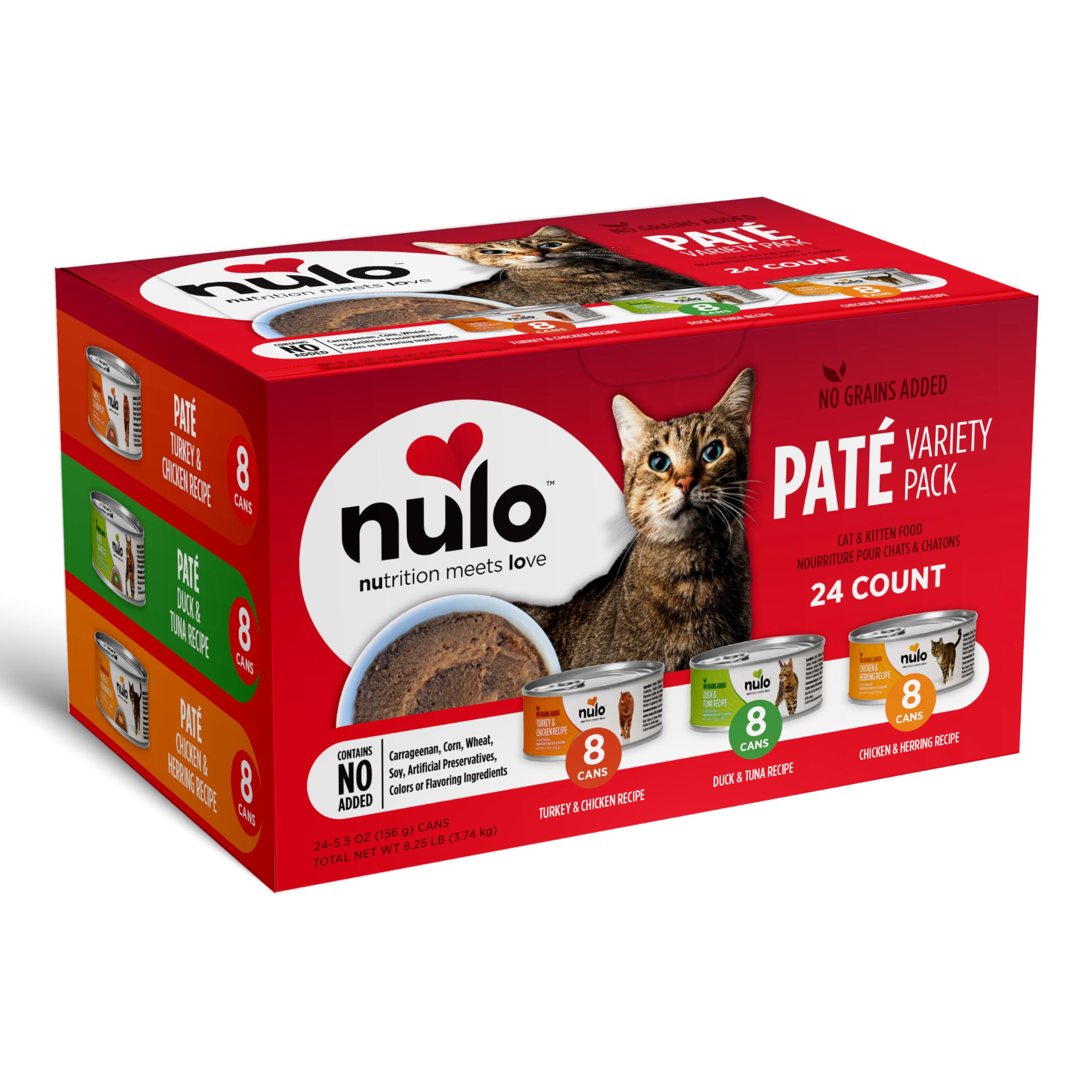 Nulo pâté chat – variété en 24 boîtes pour varier les repas.