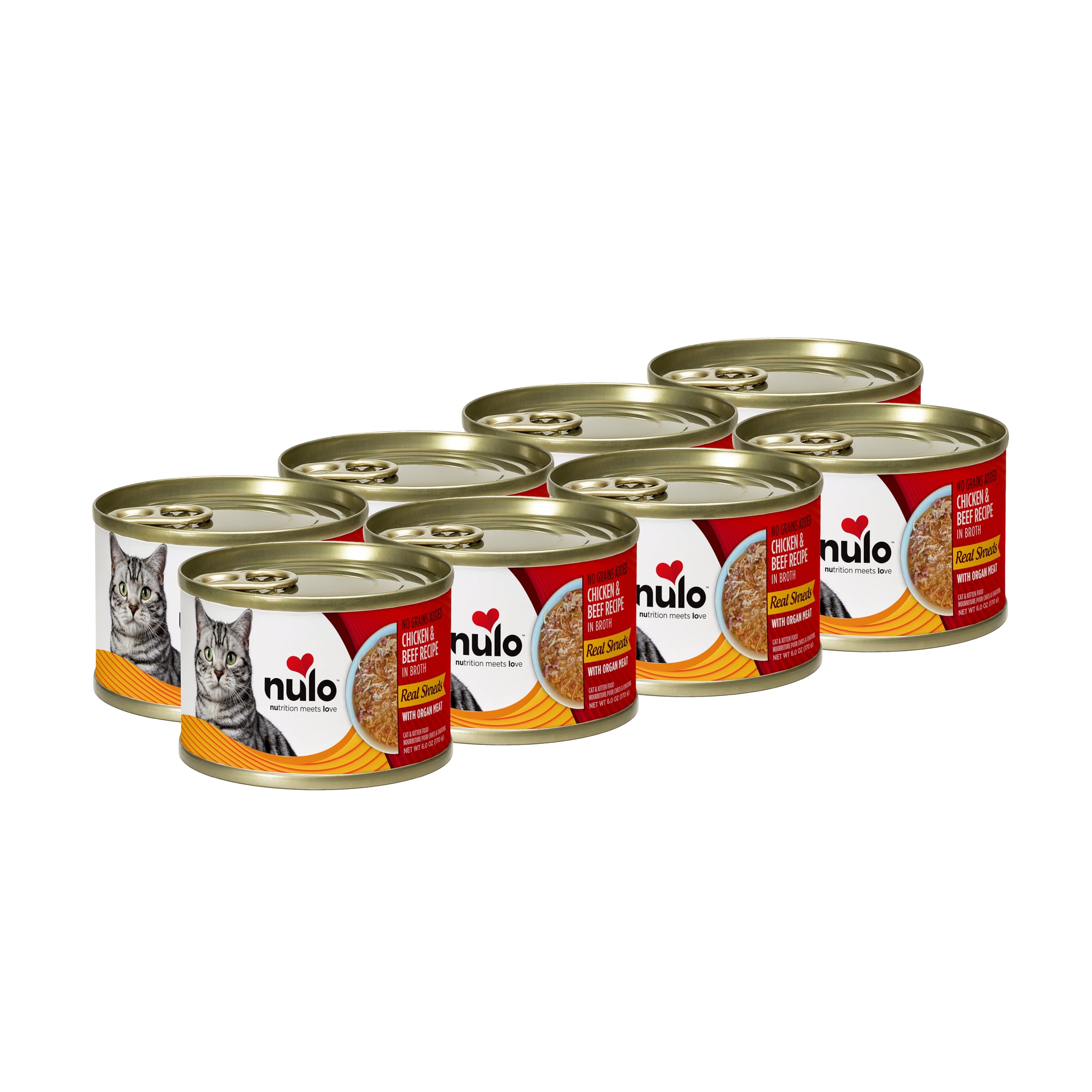 Nulo Real Shreds poulet et boeuf en bouillon, texture émiettée et hydratation accrue
