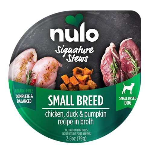 Nulo Signature Stews – morceaux poulet effiloché dans bouillon, texture savoureuse pour chiens.
