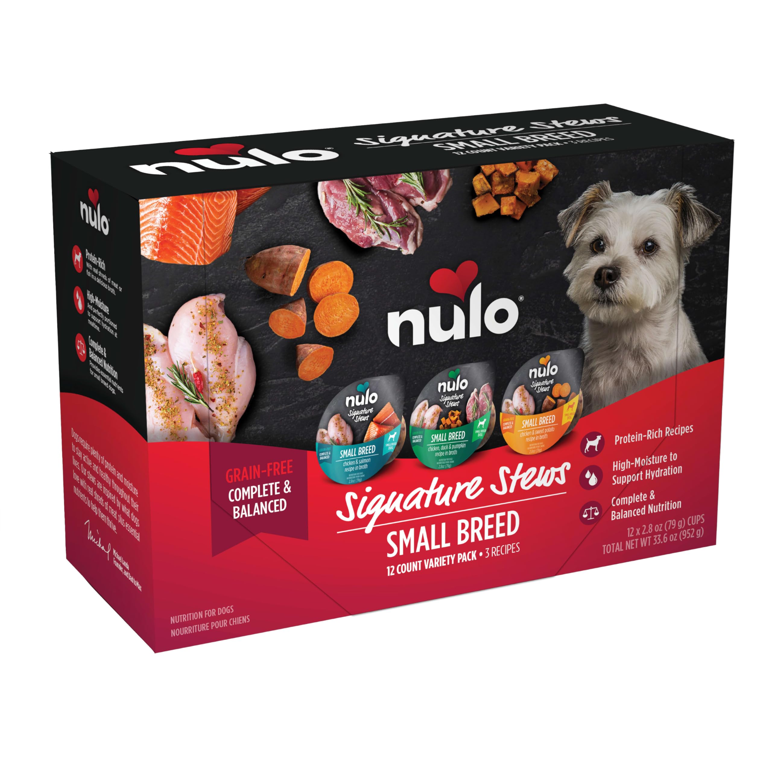 Nulo Signature Stews variete-pack bouillon: repas humide hydratant pour chiens.