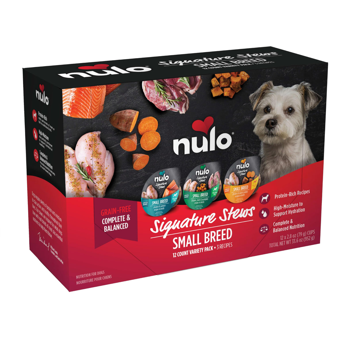 Nulo Signature Stews variete-pack bouillon: repas humide hydratant pour chiens.