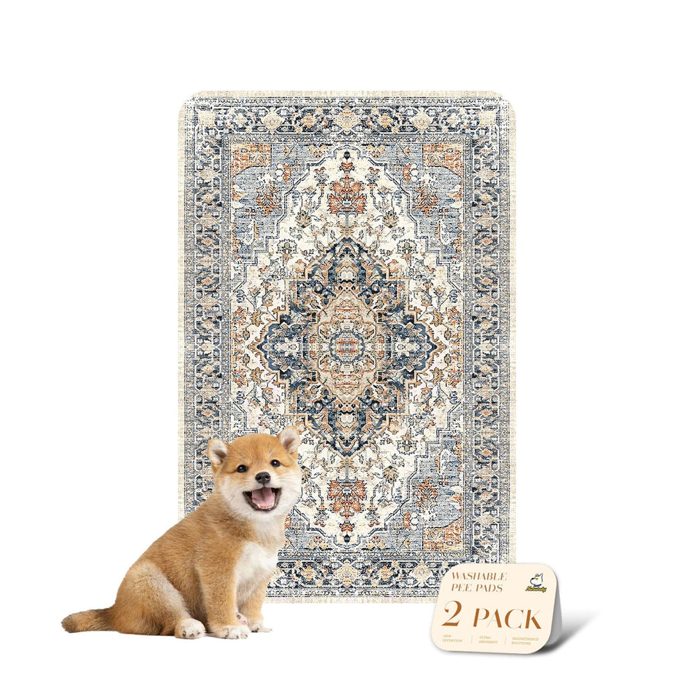 Nunubaby tapis lavable pour chiens beige protège élégamment les sols.