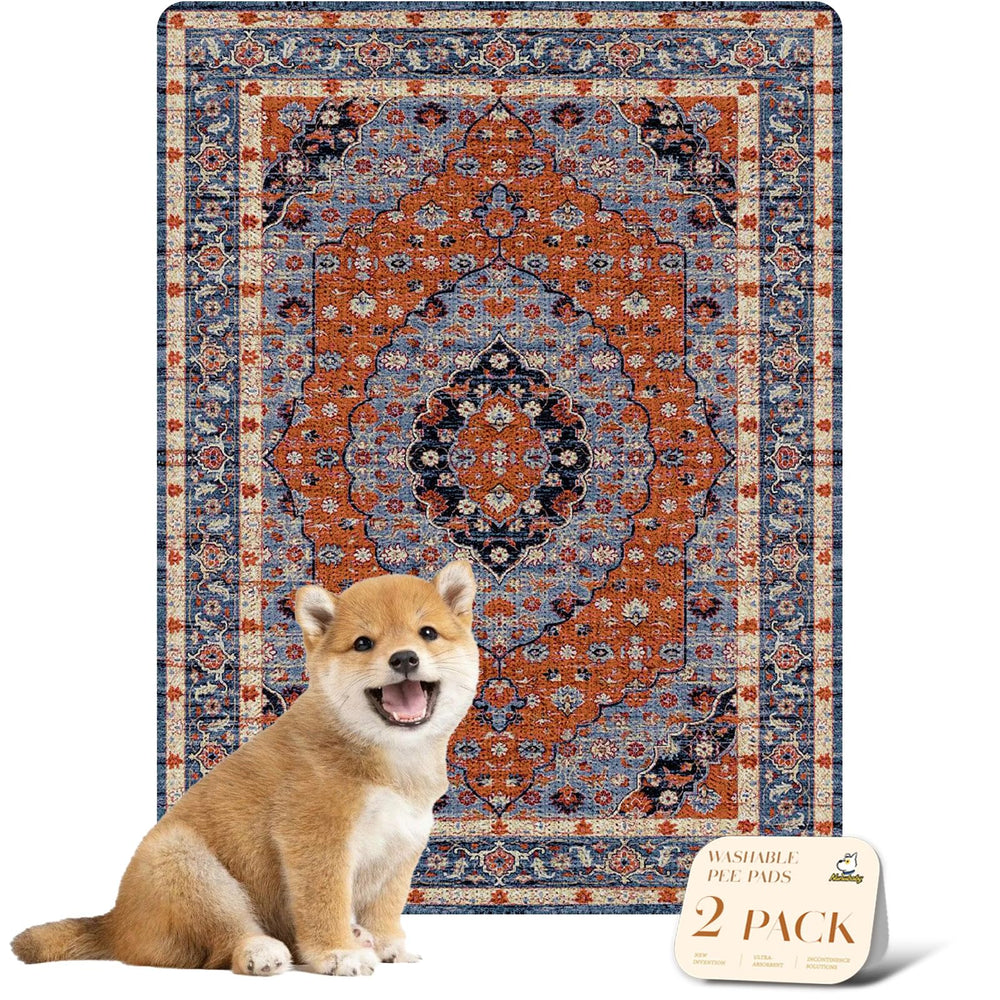 Nunubaby Tapis Pipi Chien Floral Rouge 18x24: absorbant et élégant.