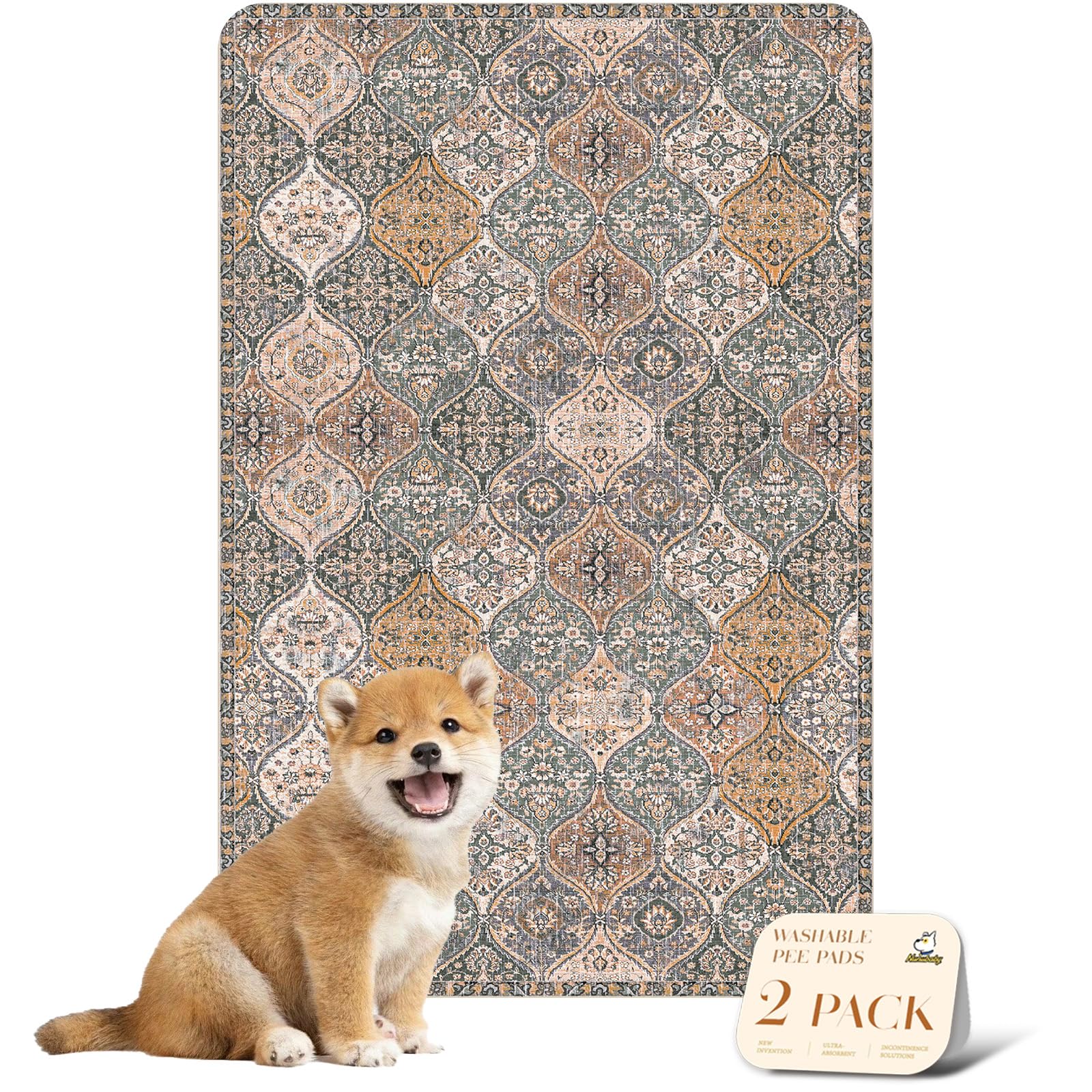 Nunubaby tapis-pipi-lavable design marron: protection des sols avec nettoyage facile.