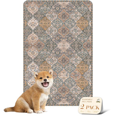 Nunubaby tapis-pipi-lavable design marron: protection des sols avec nettoyage facile.