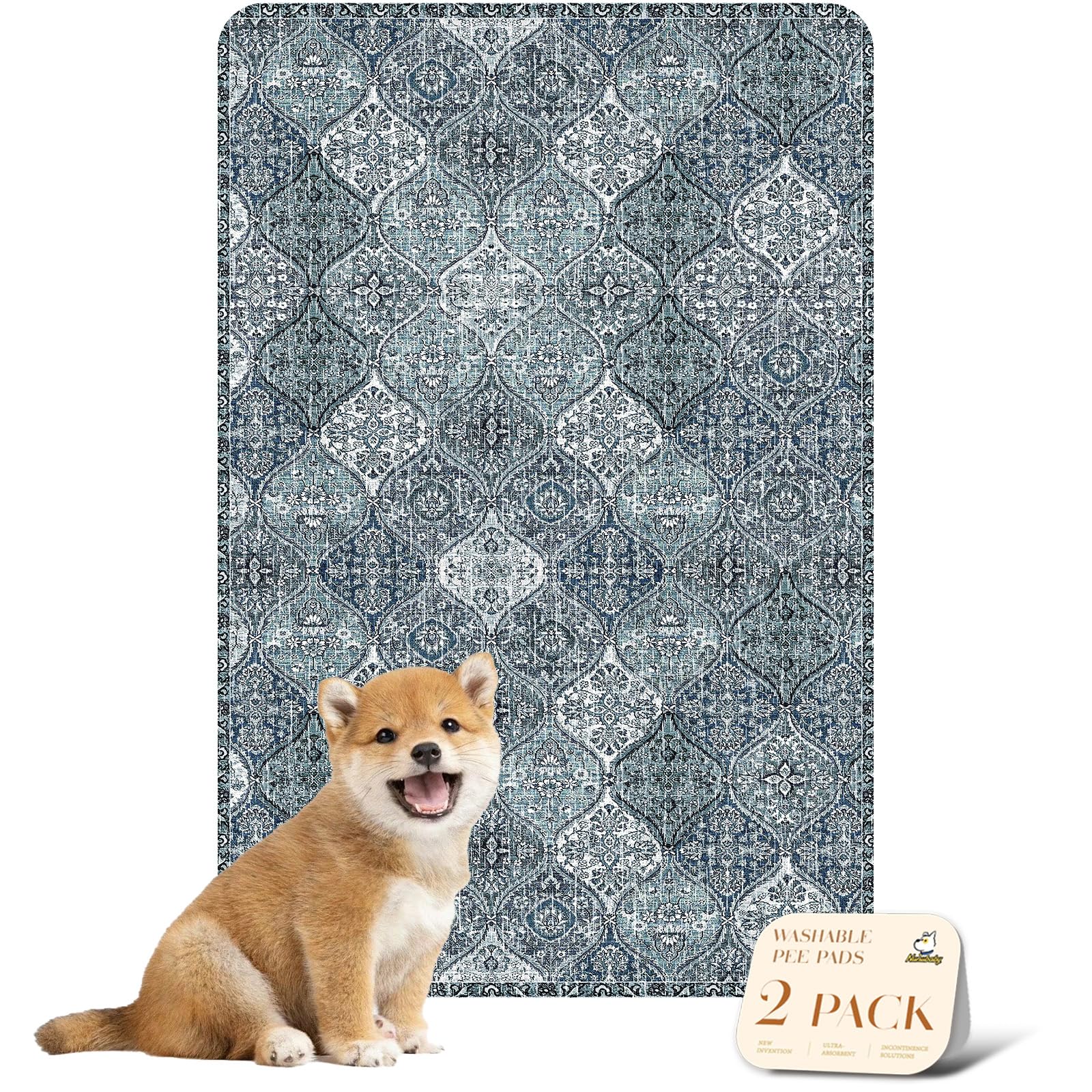 Nunubaby tapis sanitaire lavable bleu – design élégant et absorption efficace.