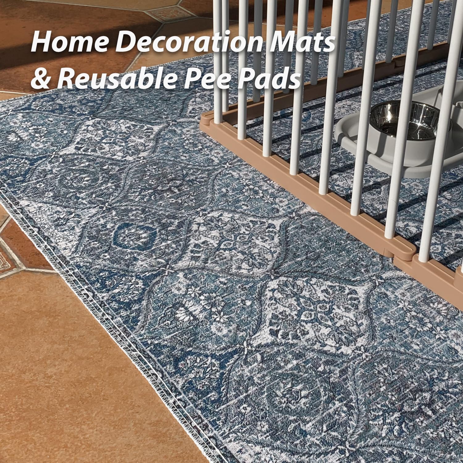 Nunubaby tapis sanitaire lavable motif multicolore – protection polyvalente du sol.