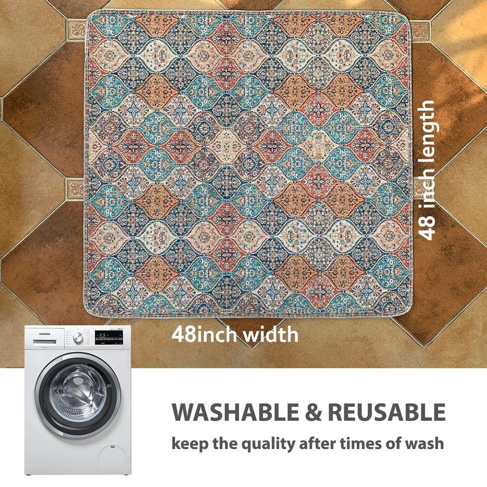 Utilisation variée du tapis nunubaby pour caisse, sol et canapé.