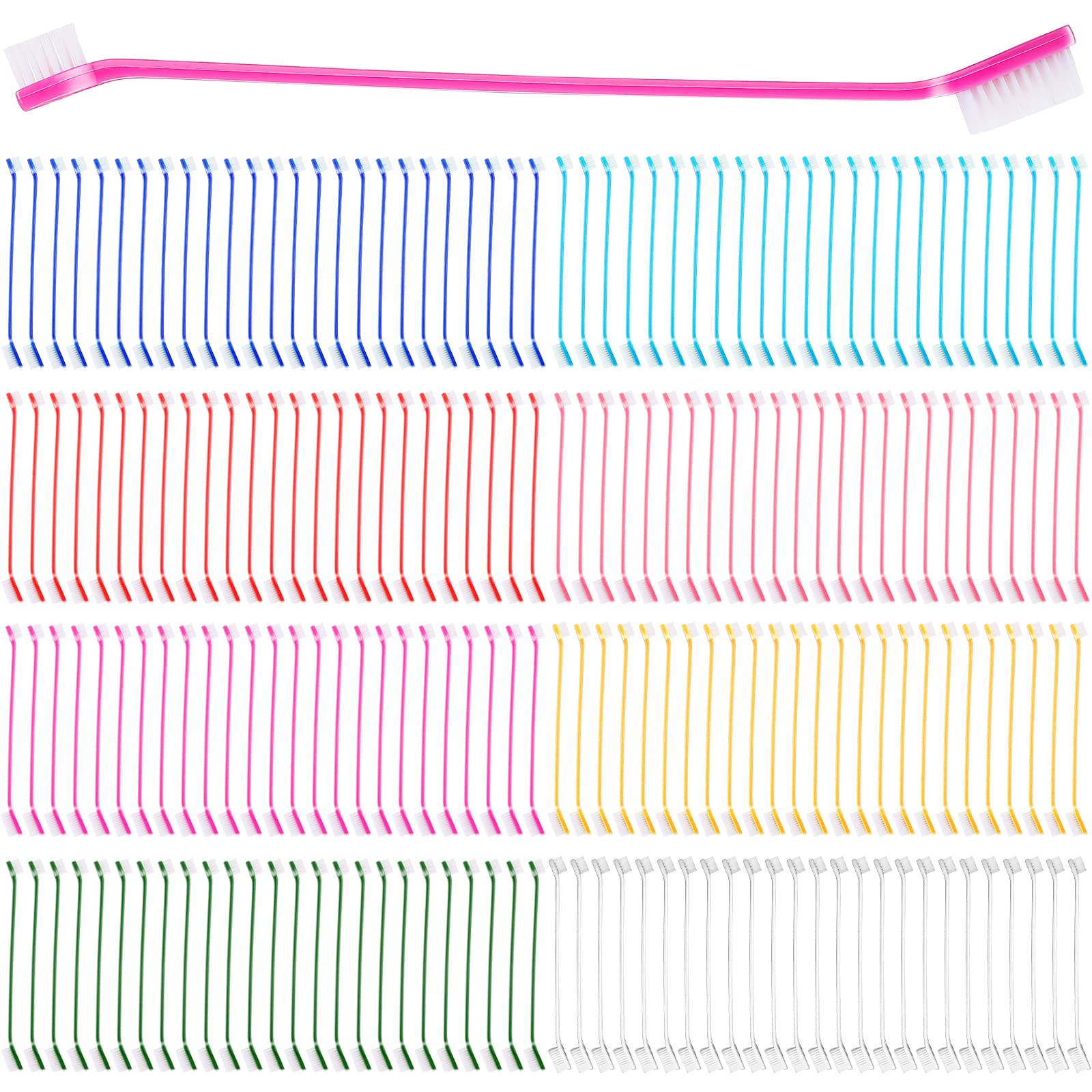 Nuogo brosse-dents chien double-tête 200 pièces pour un brossage quotidien efficace.