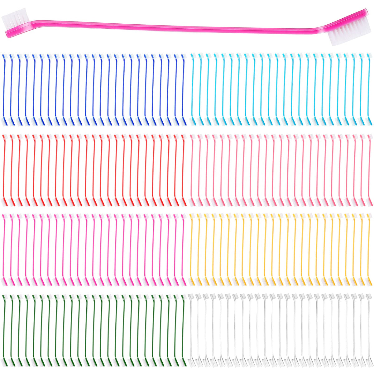 Nuogo brosse-dents chien double-tête 200 pièces pour un brossage quotidien efficace.