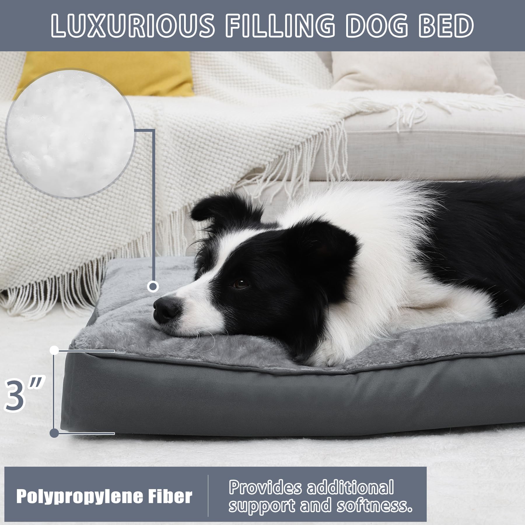 Surface douce en velours NUPIDA, apporte une sensation apaisante au chien.