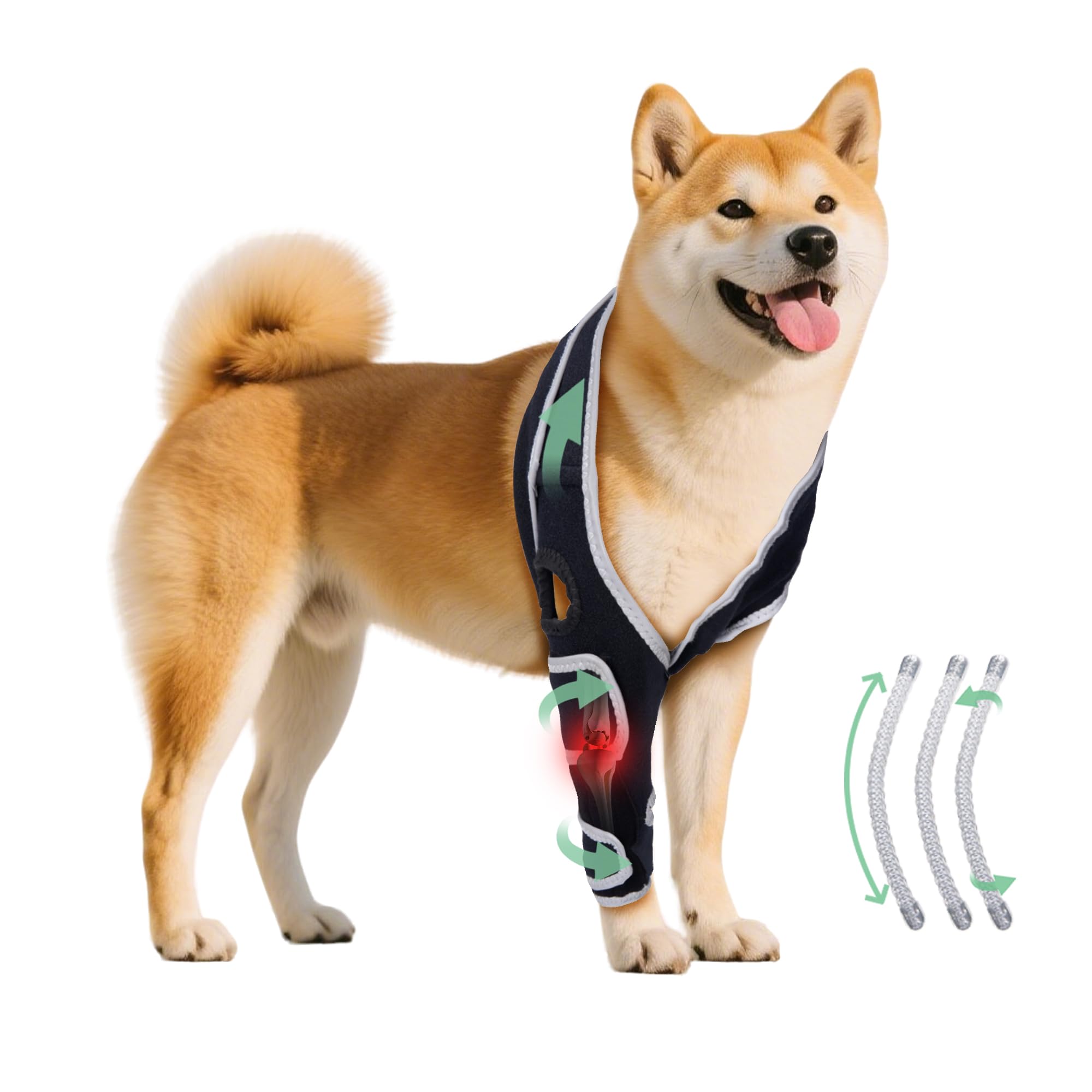 Nurcazo brace genou chien L soutient les articulations arrière pour un mouvement plus sûr.