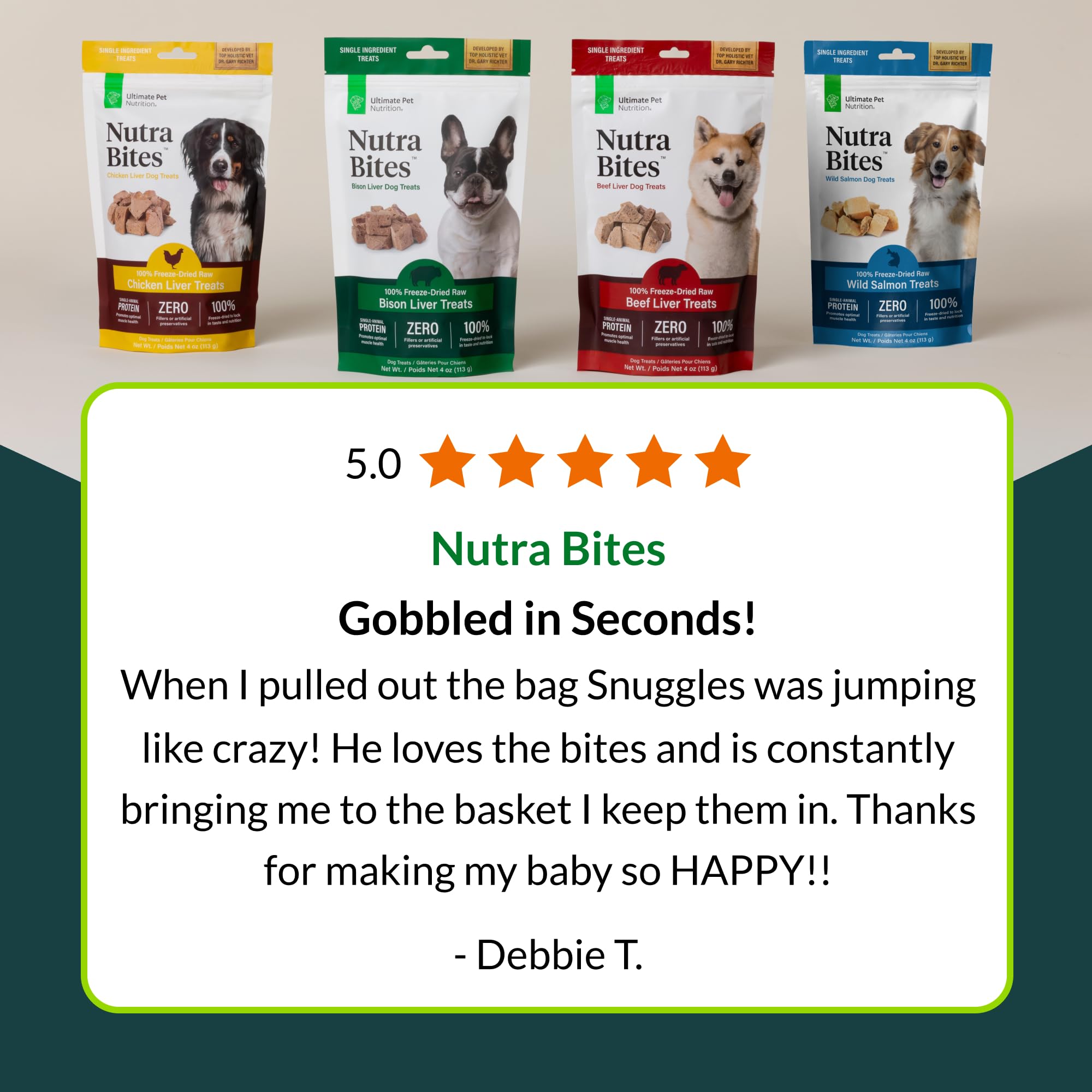 Nutra Bites – récompense haute valeur pour motiver les chiens pendant l'entraînement.