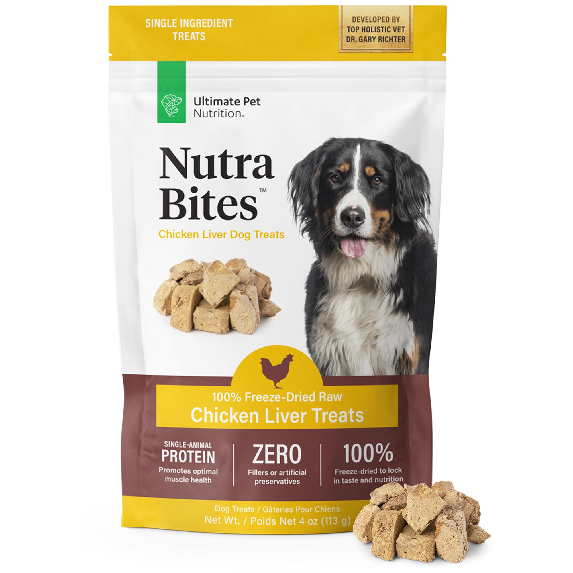 Nutra Bites – morceaux de foie de poulet, récompense savoureuse pour l'entraînement.
