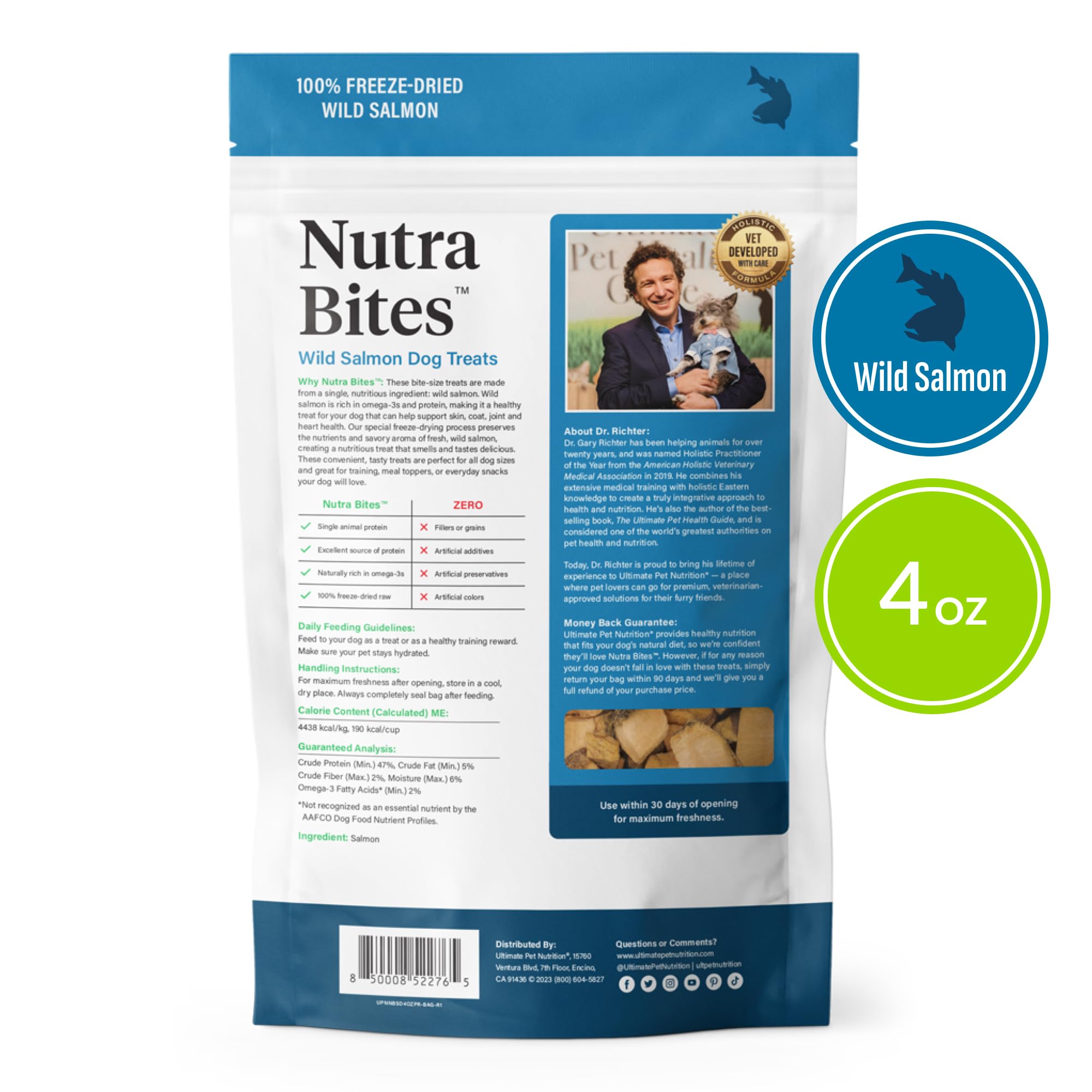 Nutra Bites Saumon: portion facile à doser pour chaque séance.