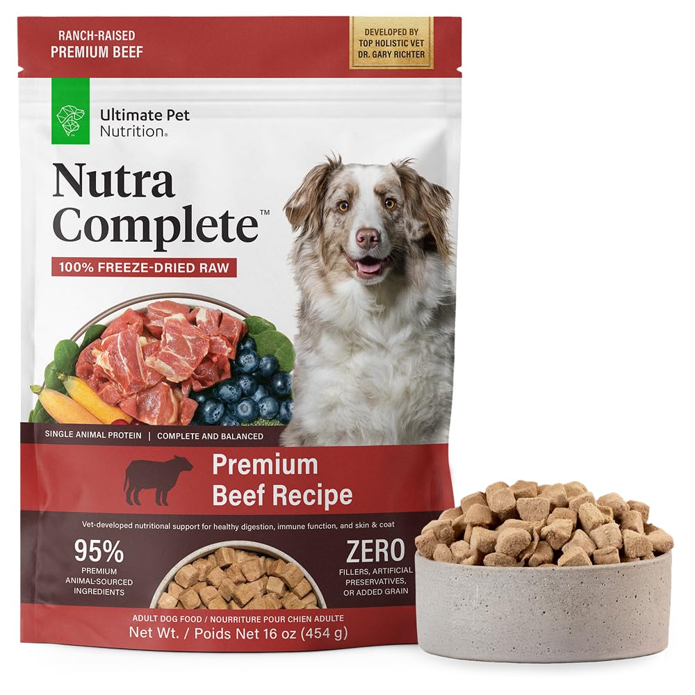 Nutra Complete : sachet boeuf lyophilisé, dosage facile.