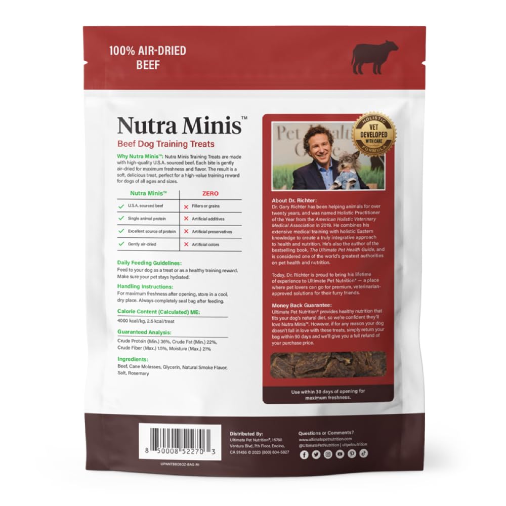 Format pratique Nutra Minis Boeuf pour dégustation quotidienne à la maison.