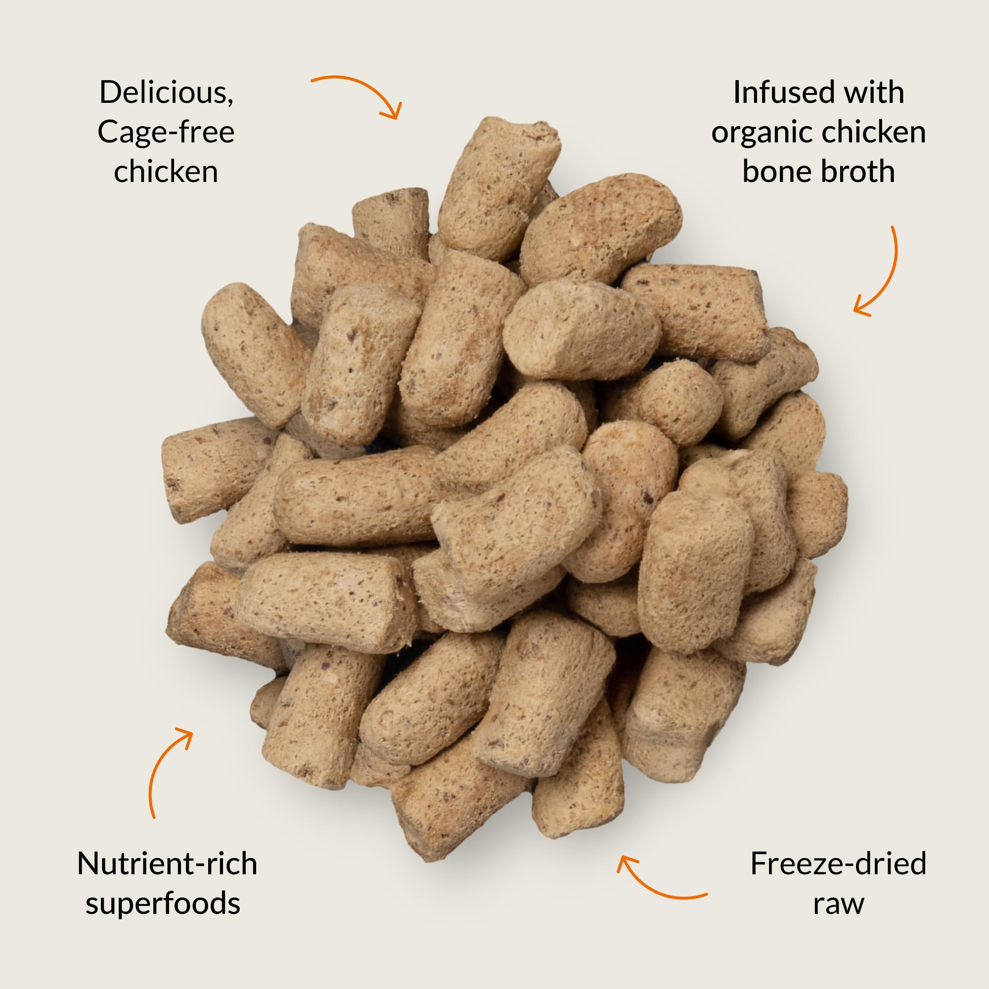 Nutra Morsels poulet, ingrédients sains visibles, pour un apport en protéines lors des friandises.