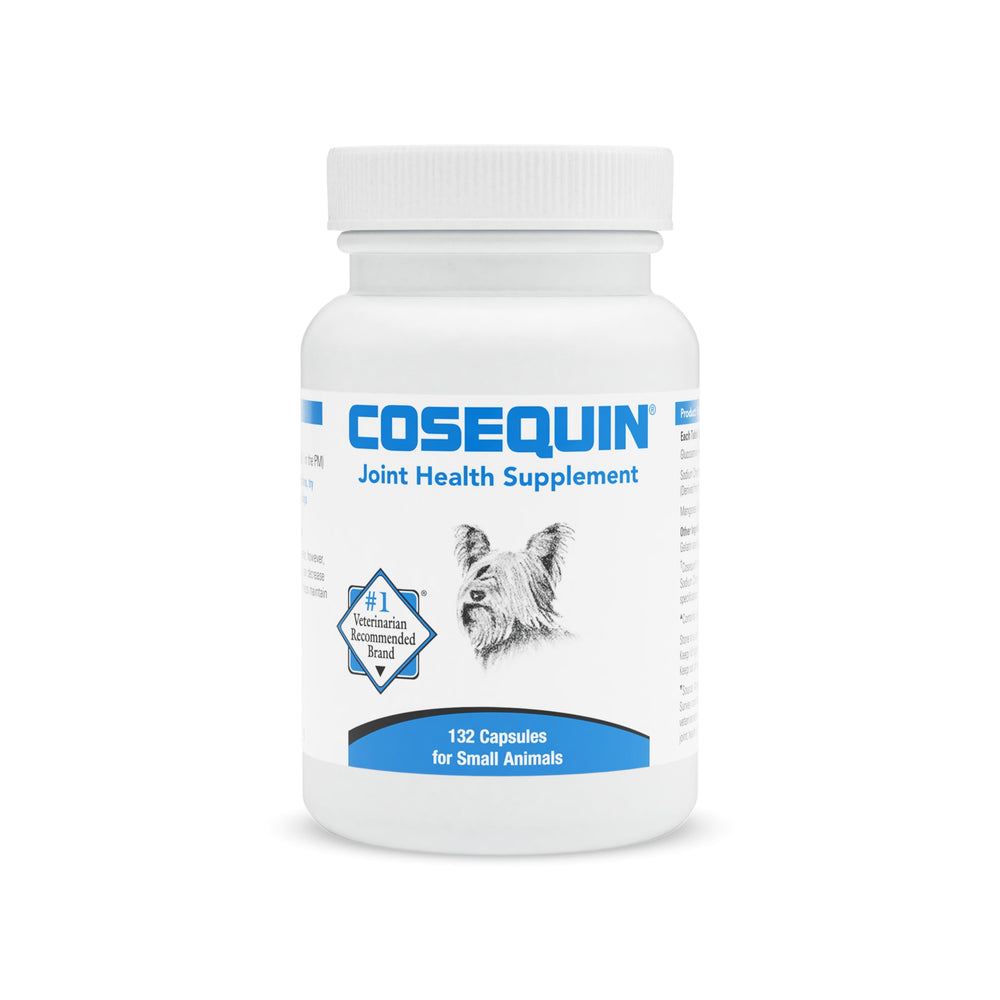 Nutramax Cosequin capsules à saupoudrer pour soutenir les articulations des petits chiens et chats.