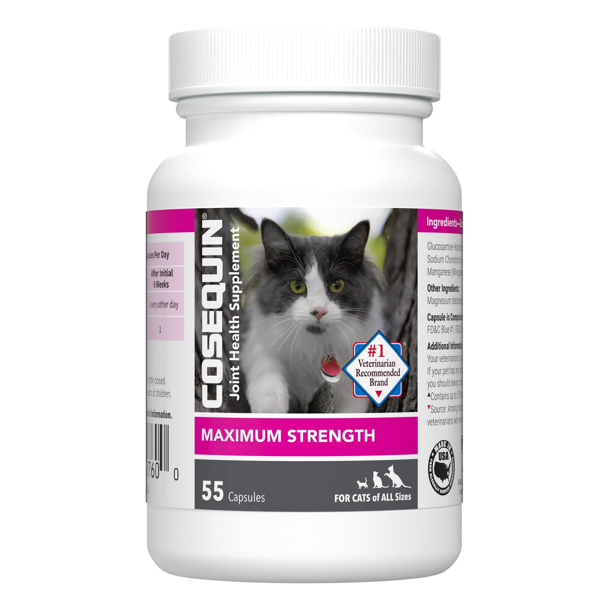 Nutramax Cosequin pour Chats: bouteille visible pour soutenir les articulations et la mobilité.