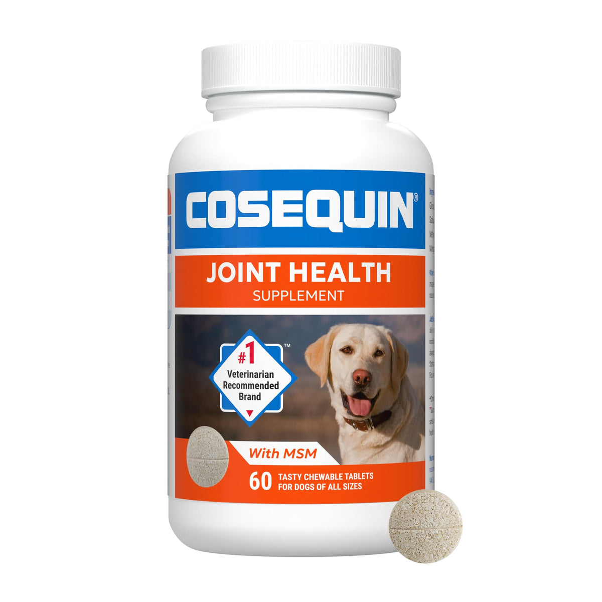 Nutramax Cosequin pour chiens, comprimé masticable, soutien des articulations au quotidien.