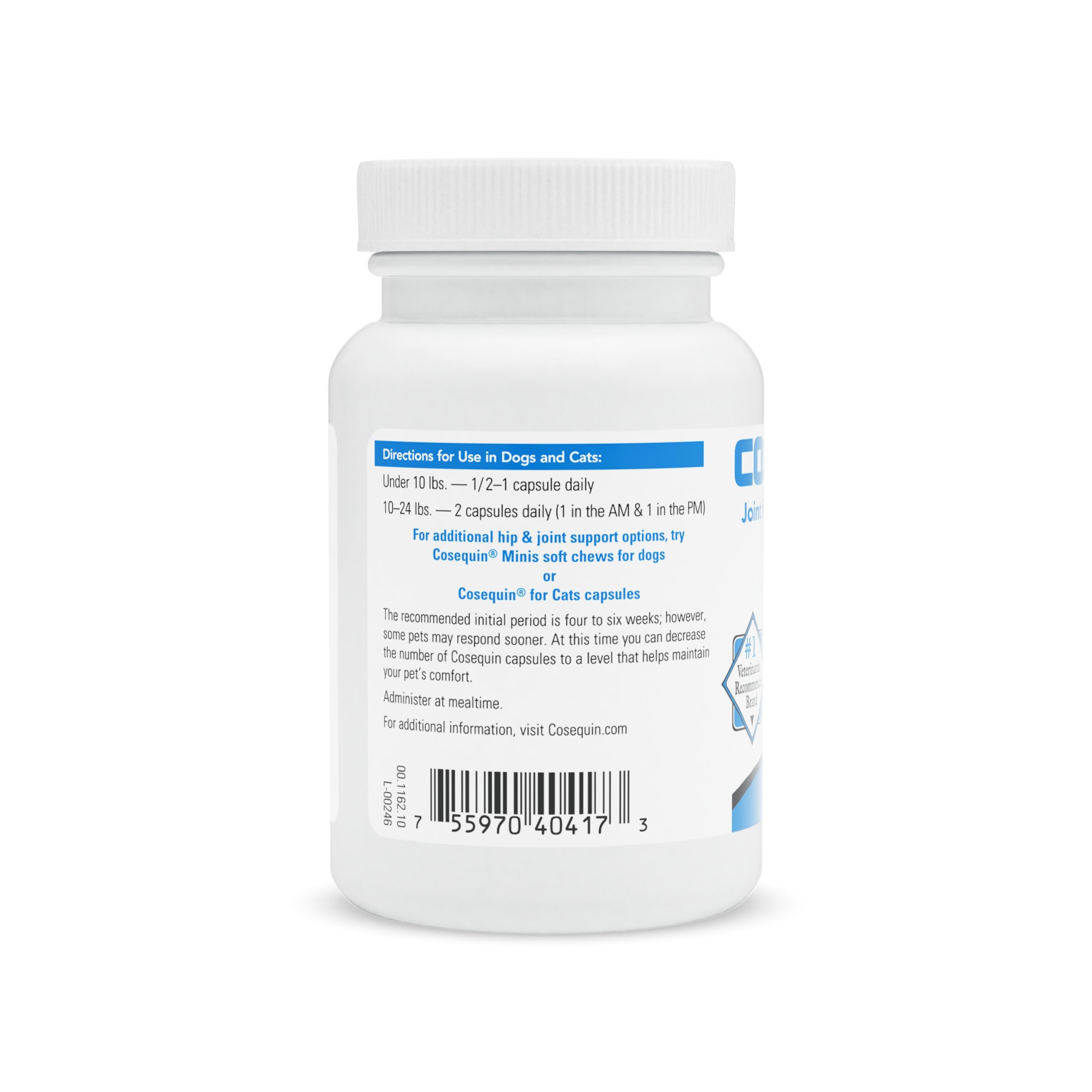 Nutramax Cosequin glucosamine et chondroïtine pour soutenir la mobilité des articulations.