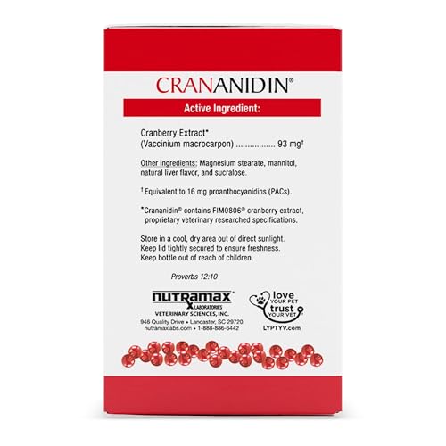 Nutramax Crananidin: comprimés à croquer faciles à administrer pour les chiens