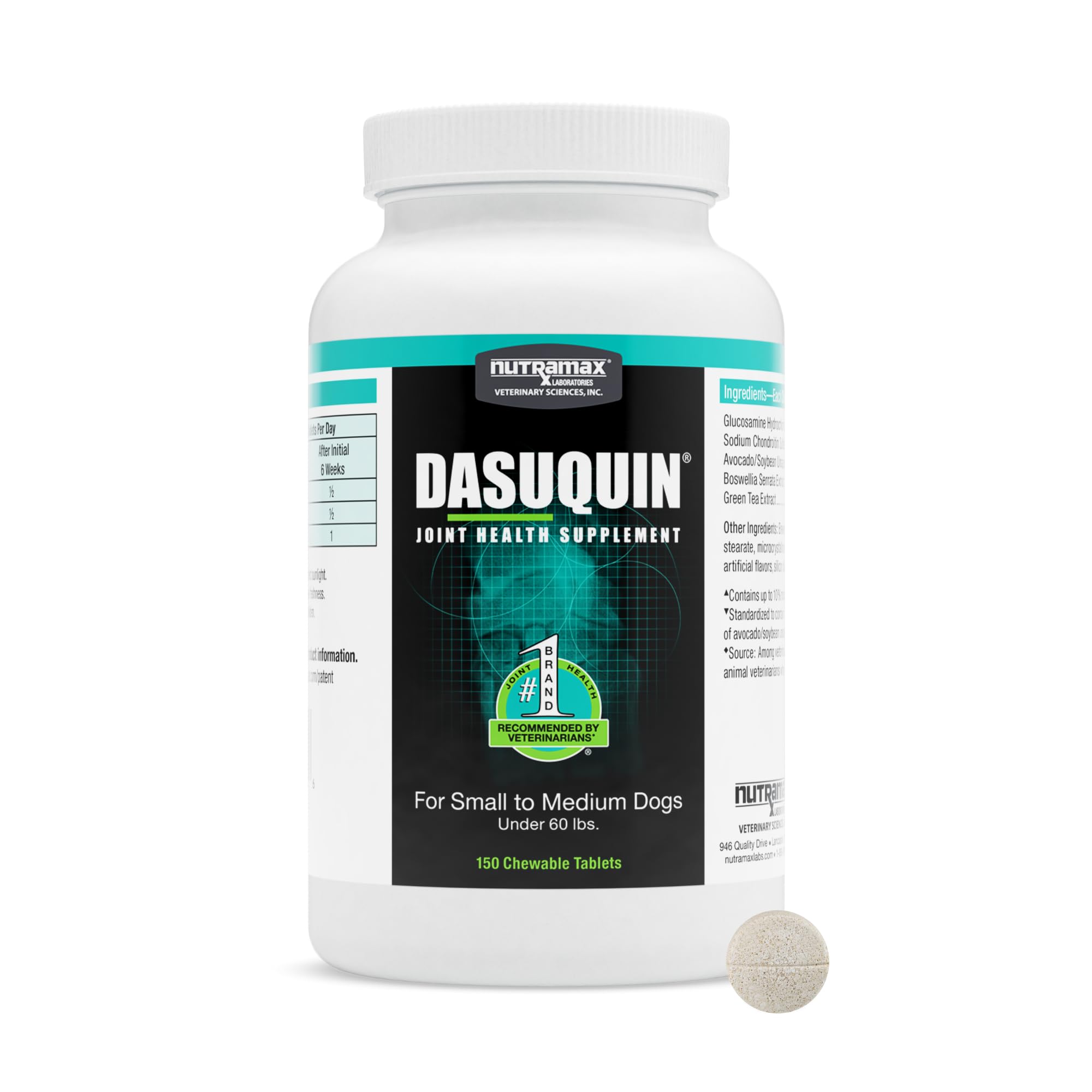 Nutramax Dasuquin – bouteille de comprimés à mâcher faciles à administrer au quotidien