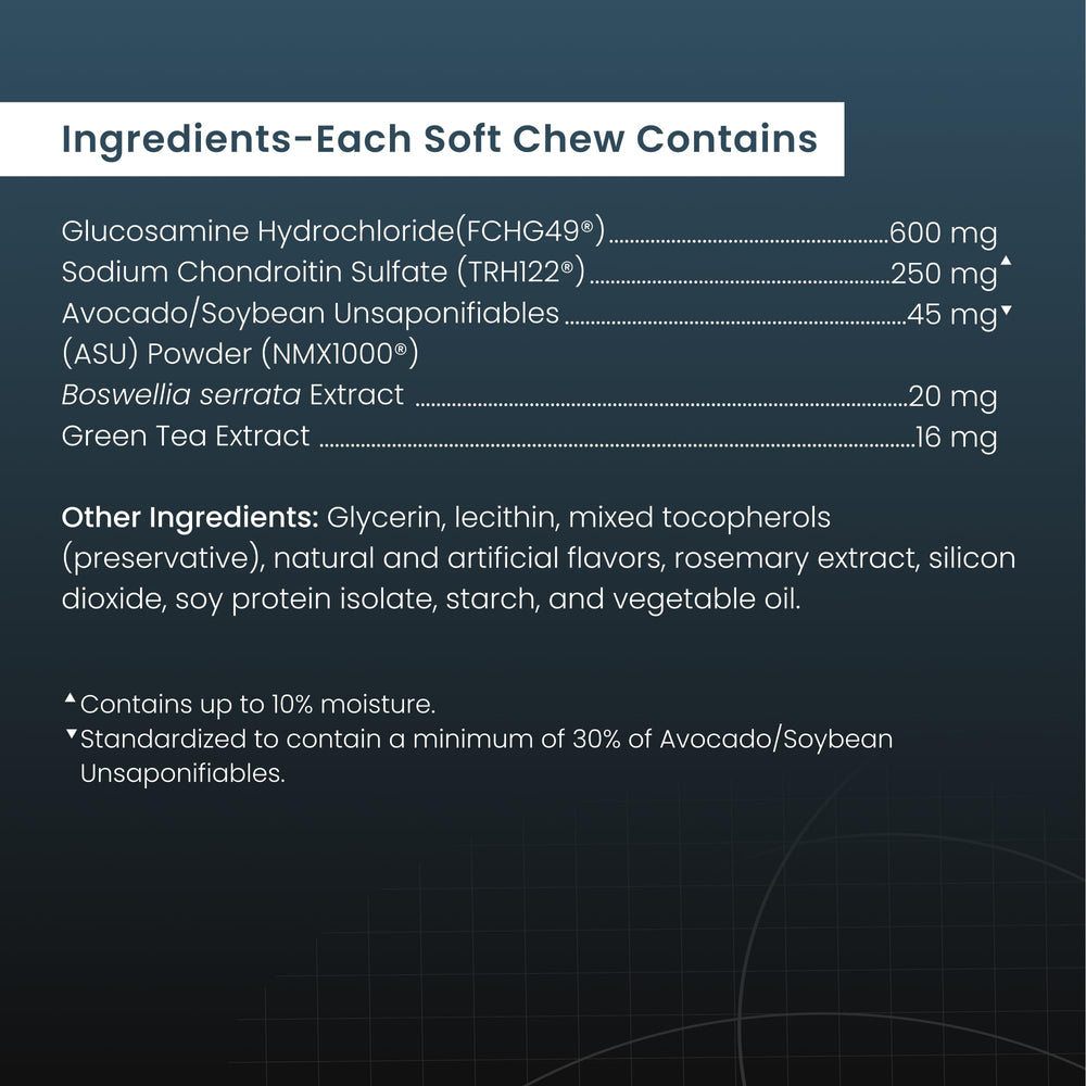 Nutramax Dasuquin administration quotidienne avec friandises faciles à donner.