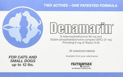 Nutramax Denamarin: tablettes enrobées dans la bouteille, soutien hépatique pour chiens et chats.