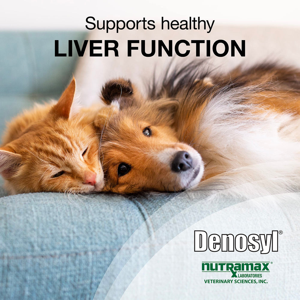 Nutramax Denosyl - boîte produit, pour chiens et chats, ingrédients de qualité.
