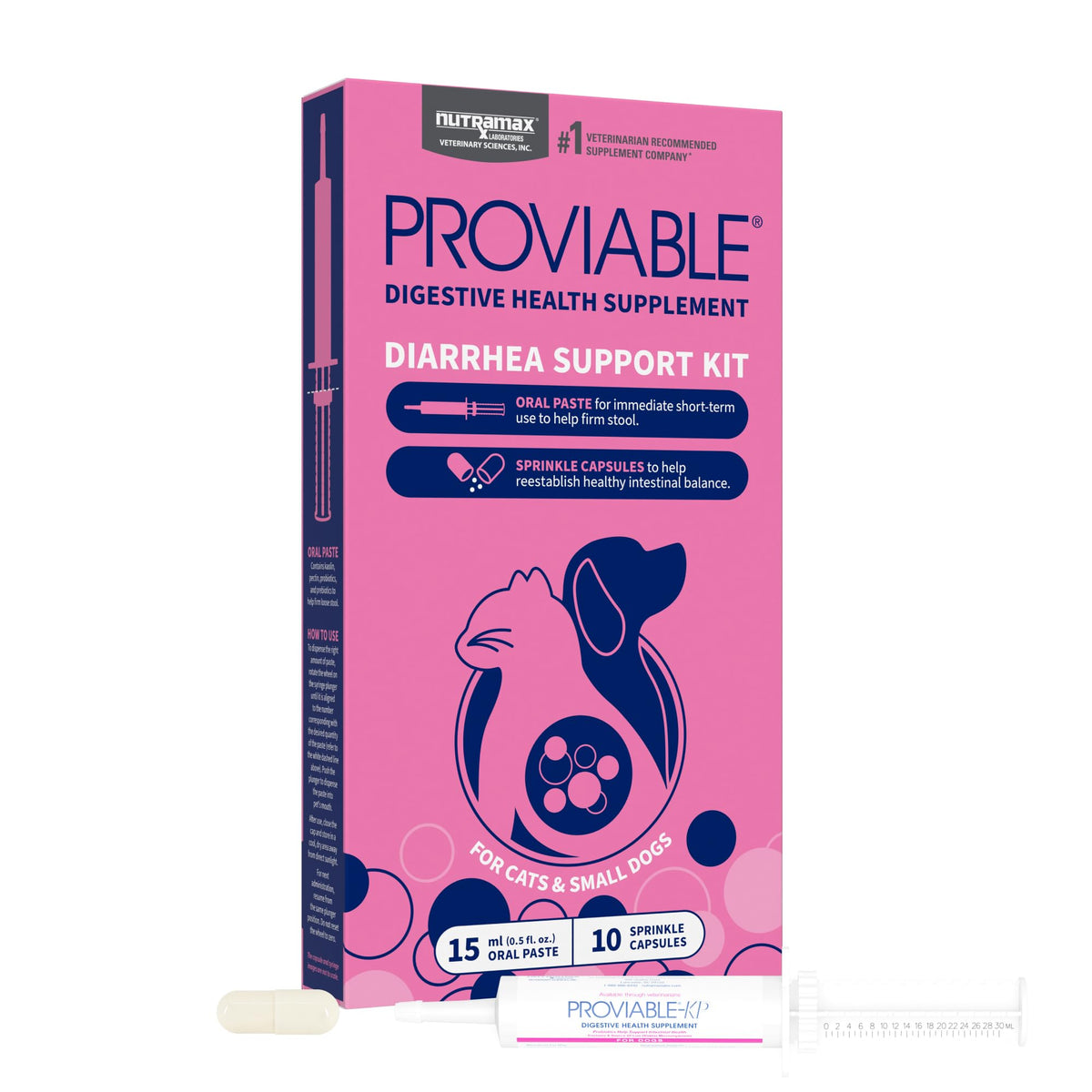 Nutramax Proviable pâte 15 ml, administrable facilement pour apaiser le tractus digestif.