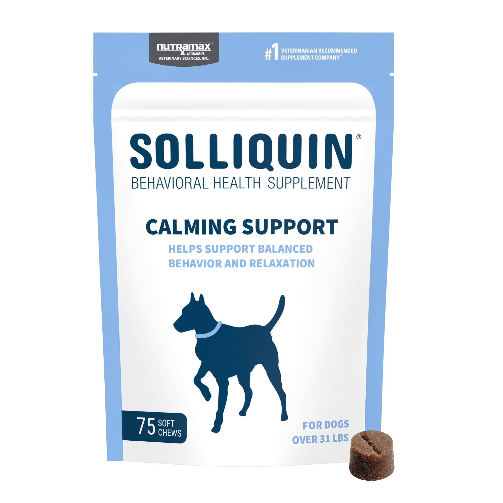 Nutramax Solliquin bouchées-douces-chiens: soutien au calme quotidien.