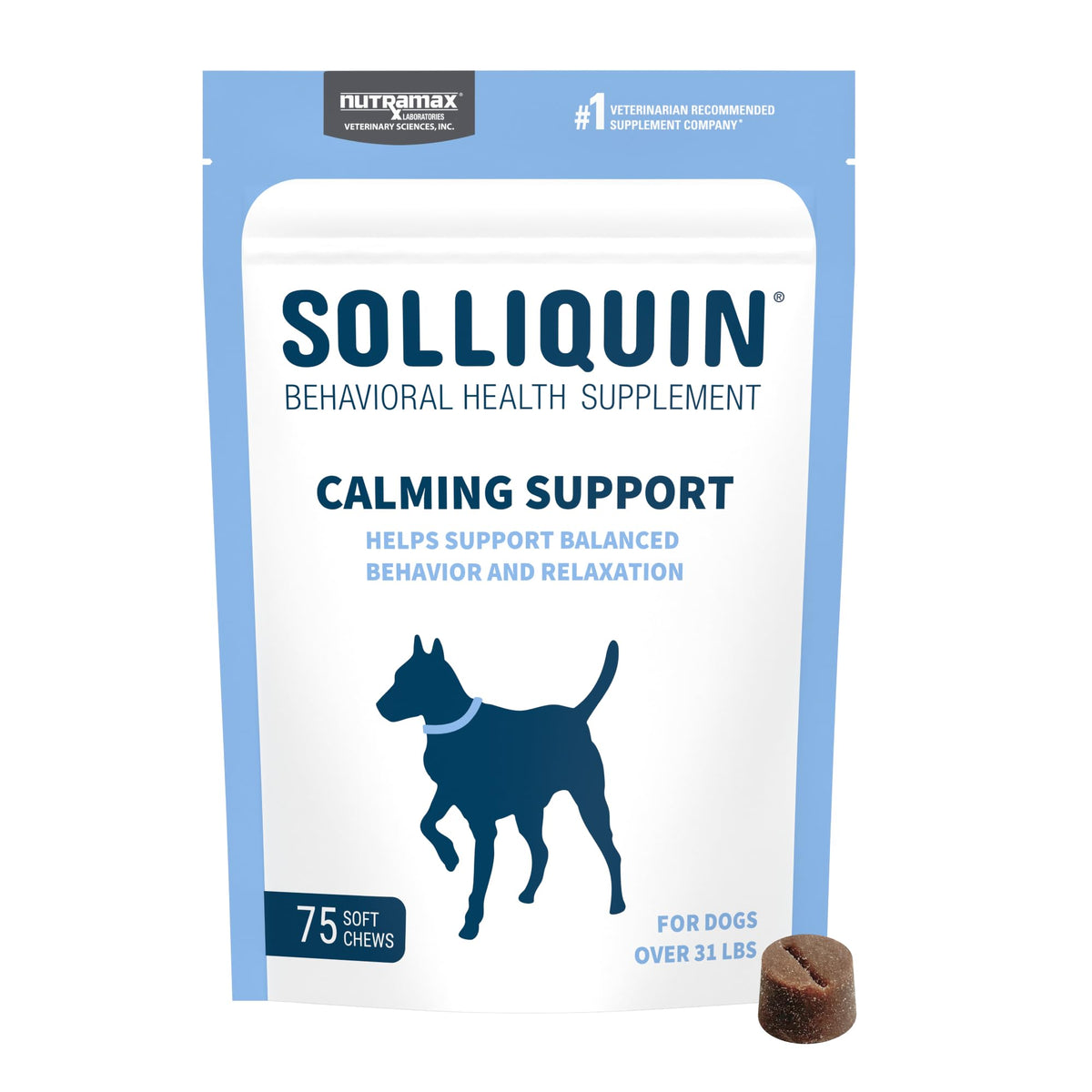 Nutramax Solliquin bouchées-douces-chiens: soutien au calme quotidien.