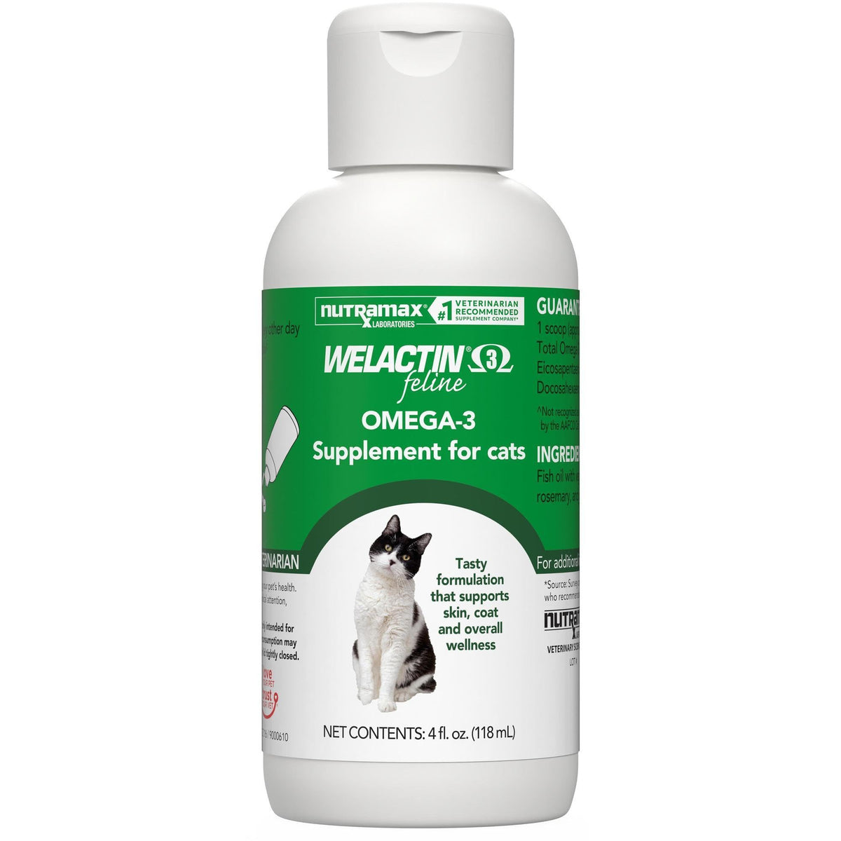 Nutramax Welactin – bouteille d'huile pour chat, peau et pelage en bonne forme.