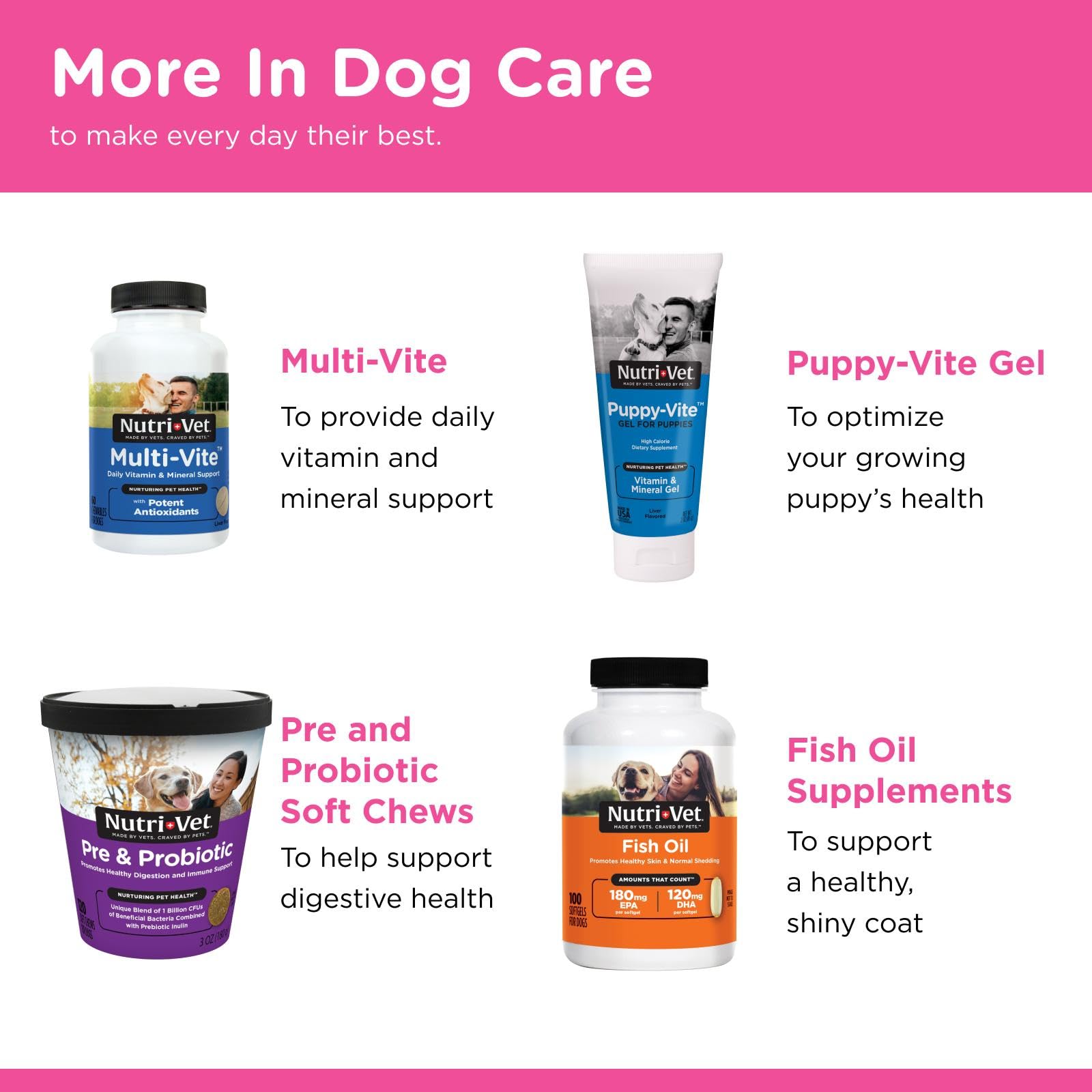 Nutri-Vet Allerg-Eze, routine quotidienne facile pour le chien et le propriétaire.