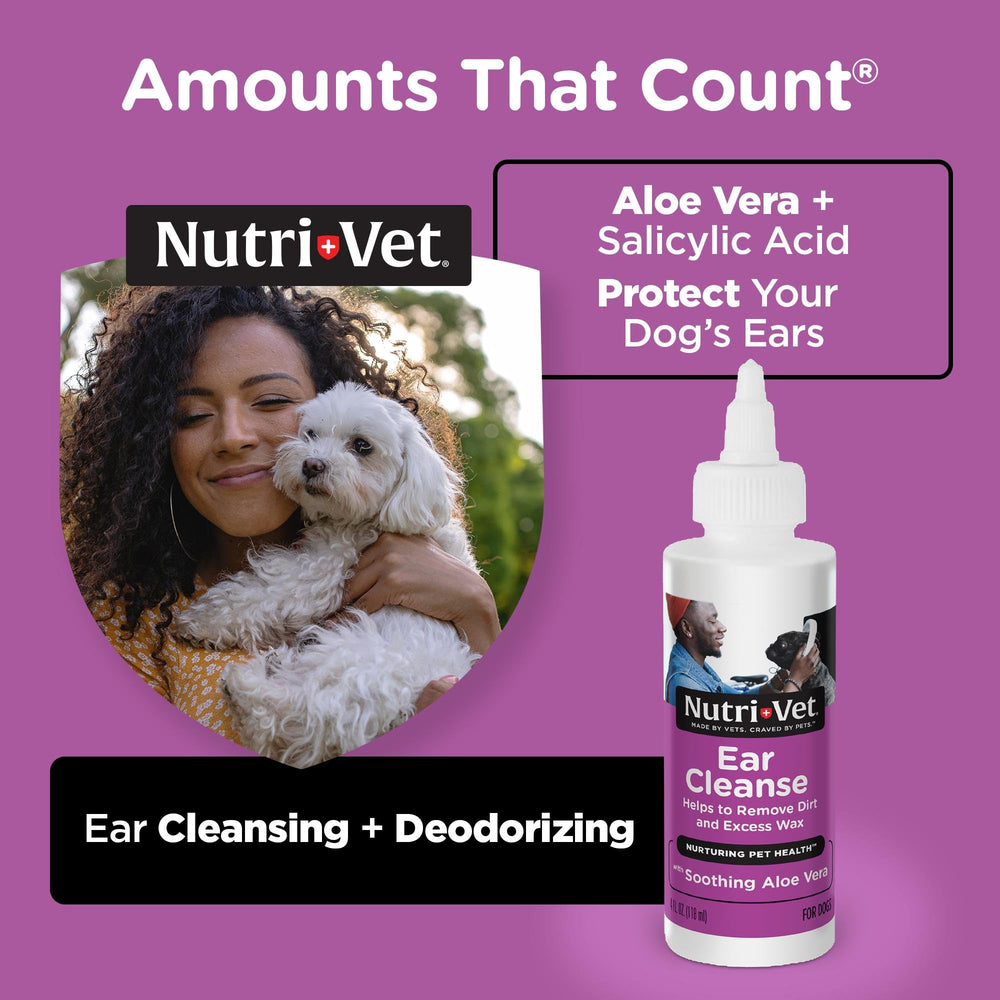 Nutri-Vet aloé nettoyant oreilles — douceur apaisante pendant le nettoyage.
