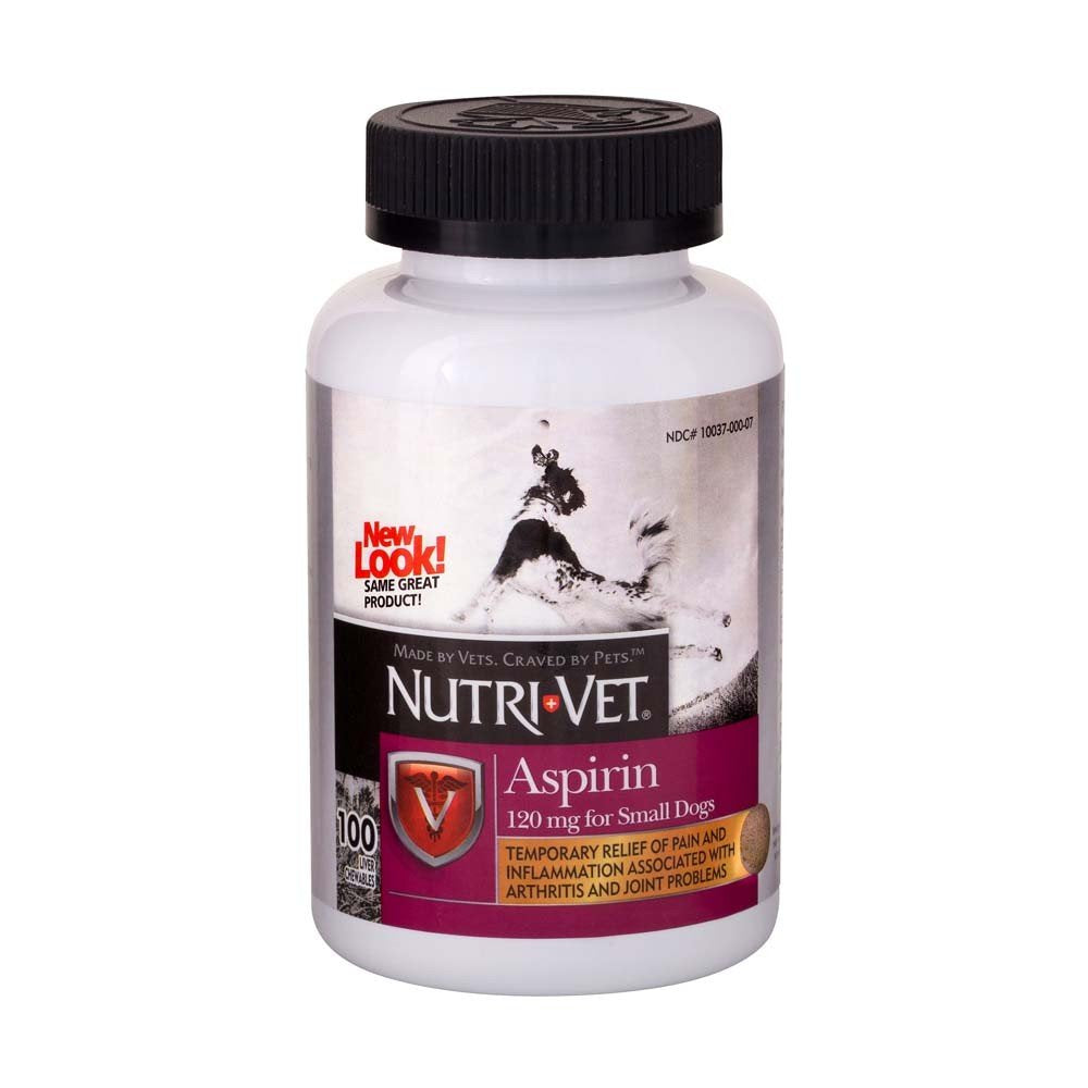 Nutri-Vet Aspirine pour chiens, bouteille pratique pour une administration facile.