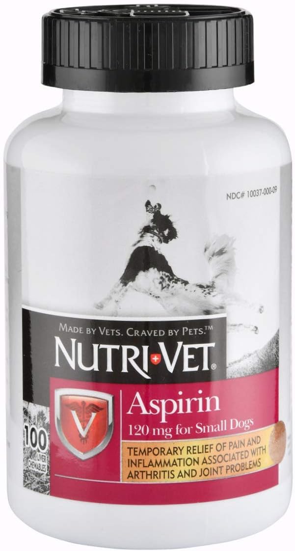 Nutri-Vet Aspirine pour chiens, comprimés goût foie, facilité d'administration.