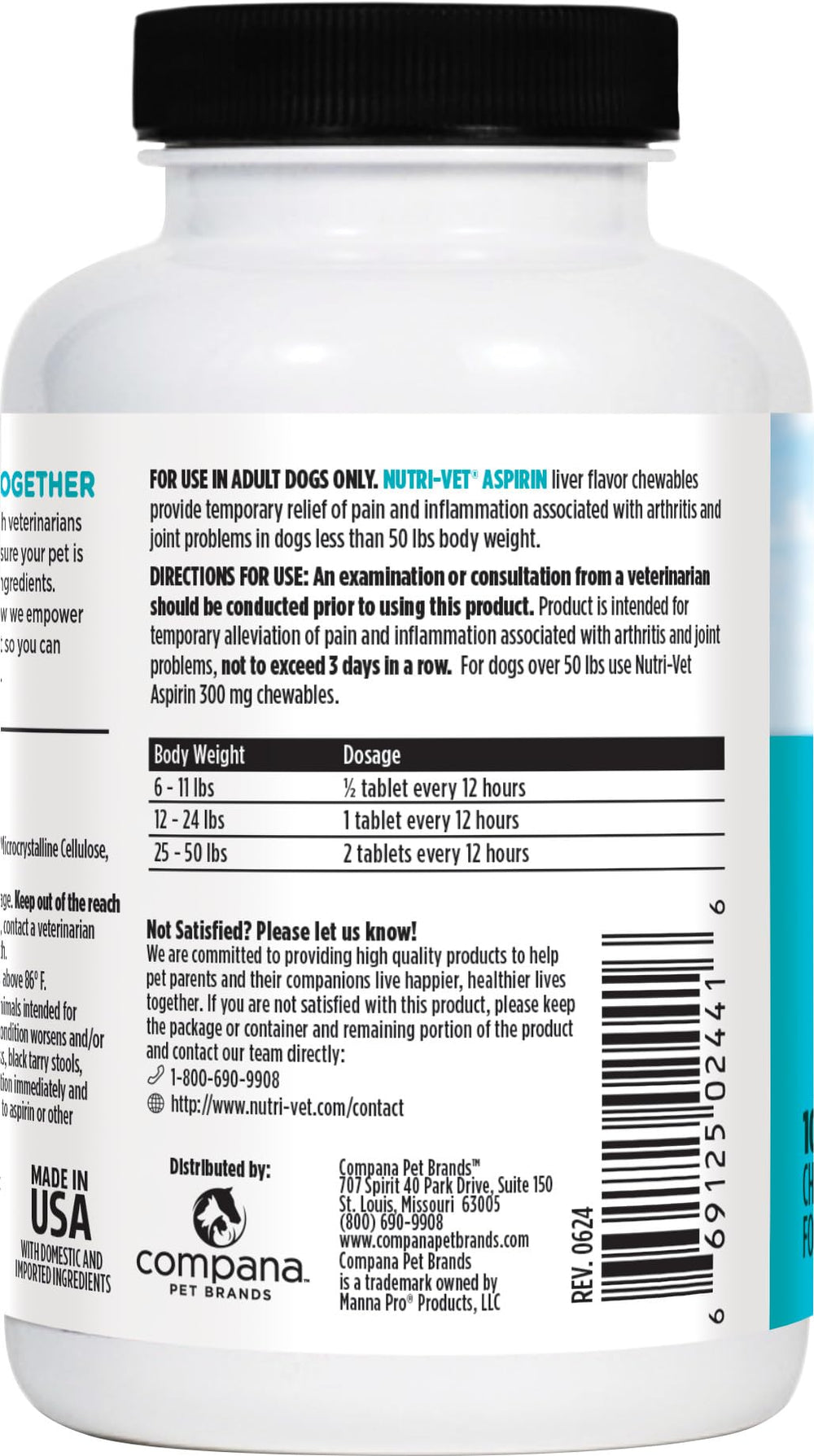 Nutri-Vet Aspirine pour chiens – dosage simple et routine facilitée.