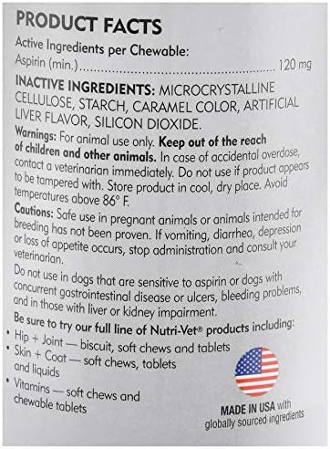 Nutri-Vet Aspirine pour chiens, pack de deux, disponibilité pratique.