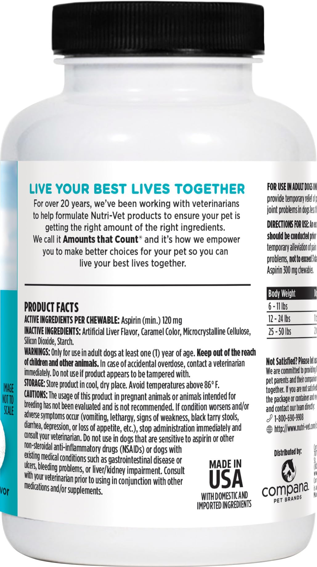 Nutri-Vet Aspirine pour chiens – fabrication USA conforme à la norme NASC.