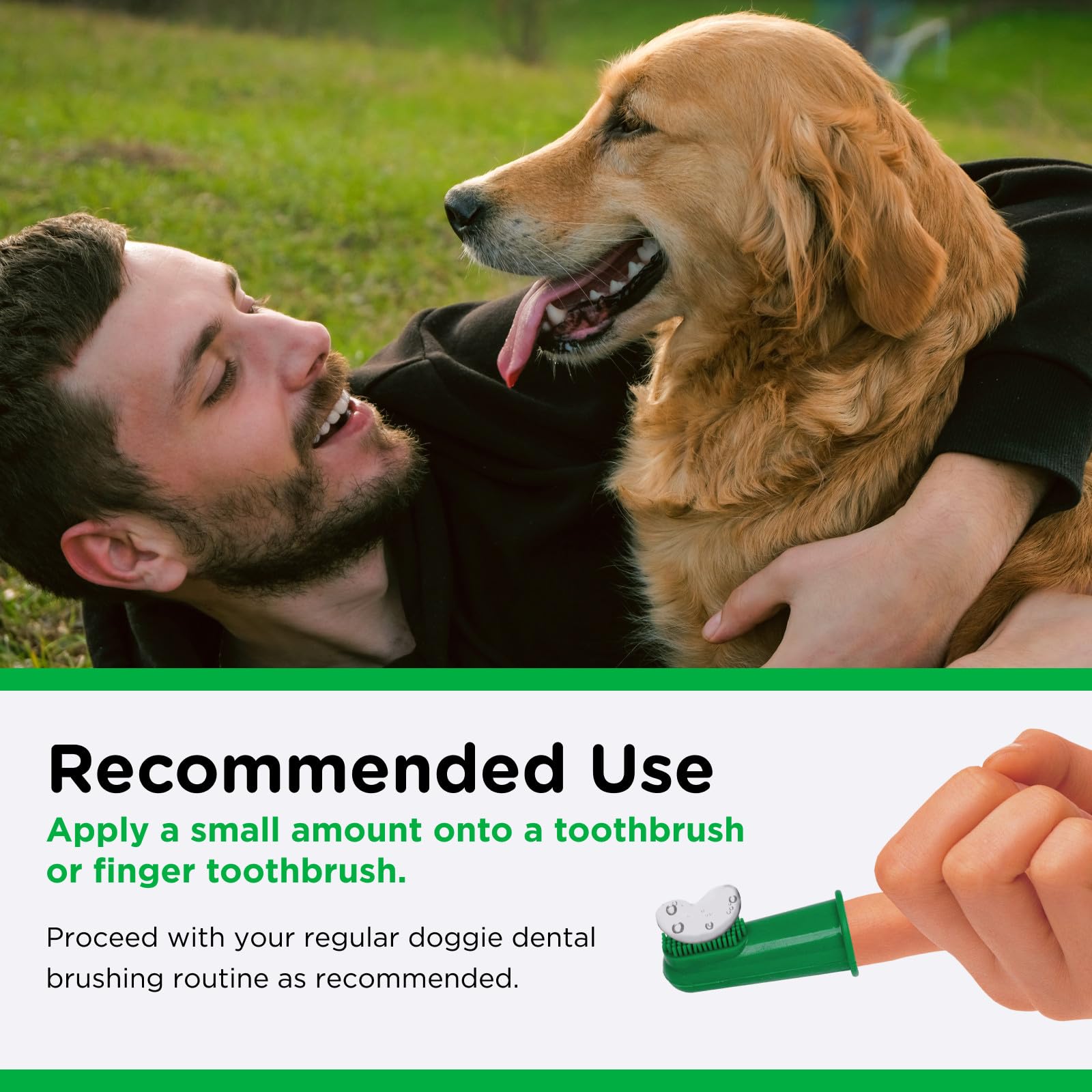 Nutri-Vet brosse-dent chiens kit-brushing, démonstration d'hygiène buccale.