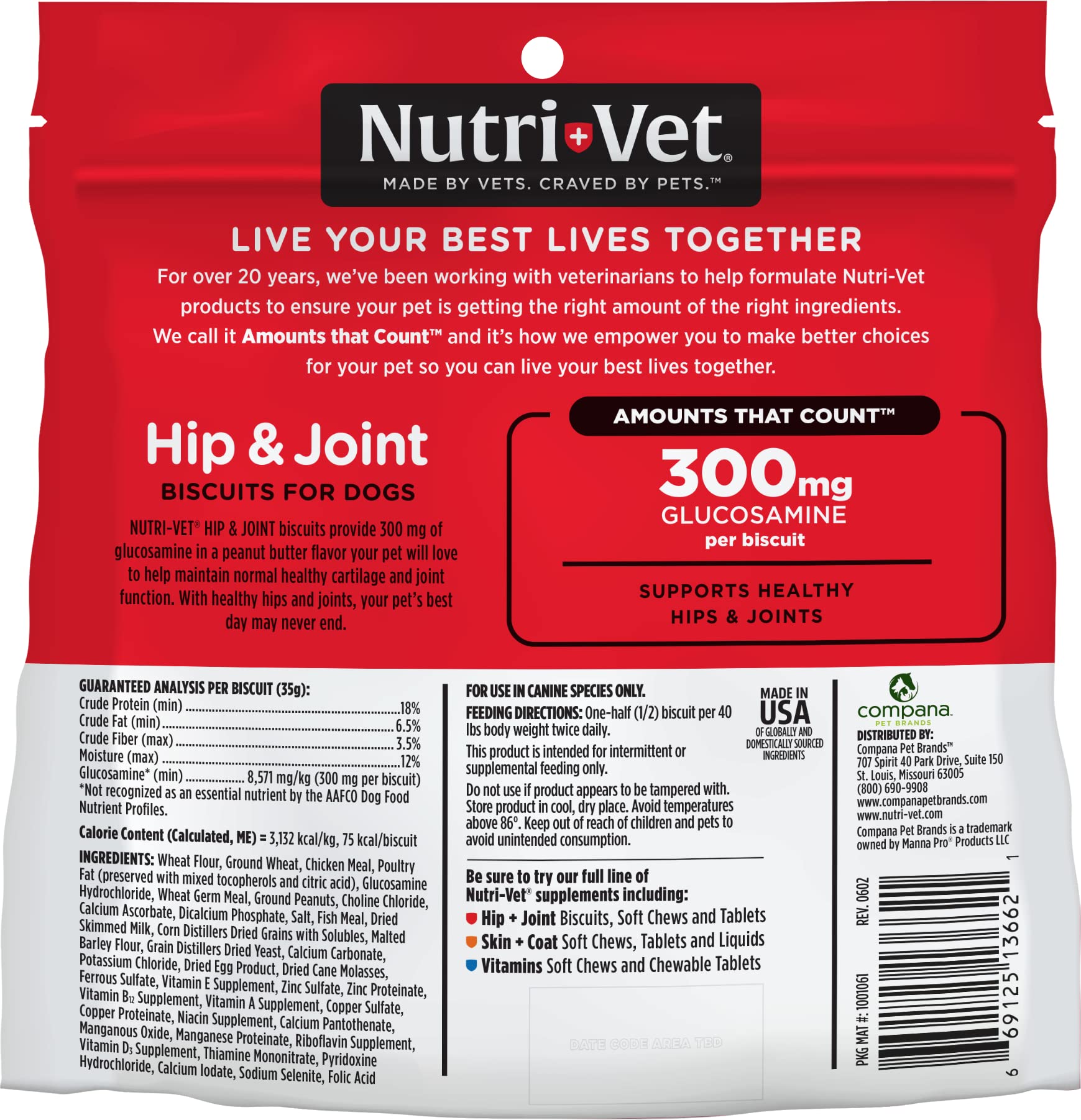 Nutri-Vet chien dégustant le biscuit, moment de récompense après l'exercice.