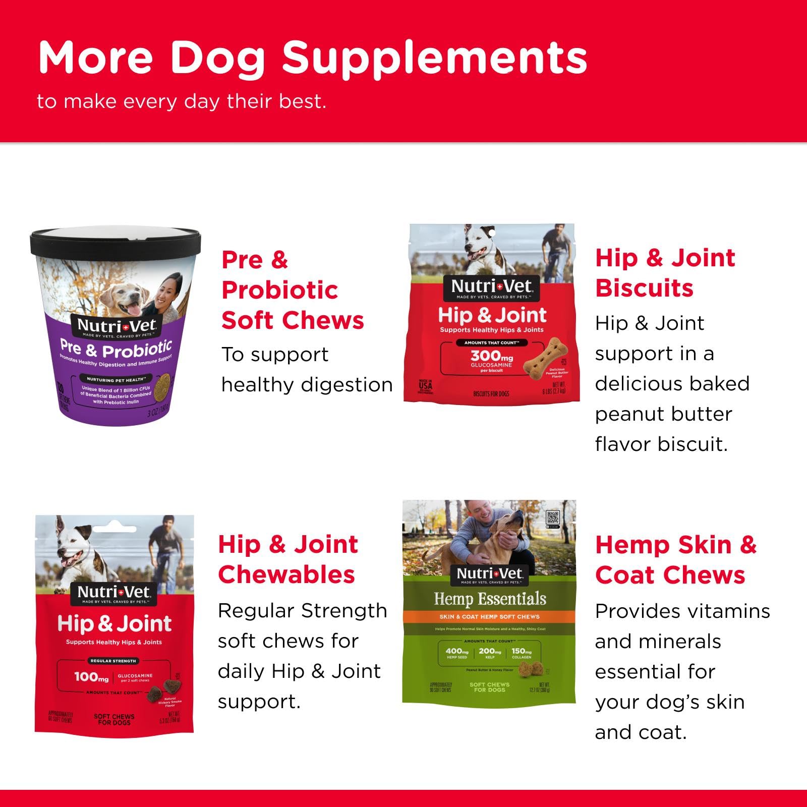 Chiens actifs apprécient la texture des friables Nutri-Vet