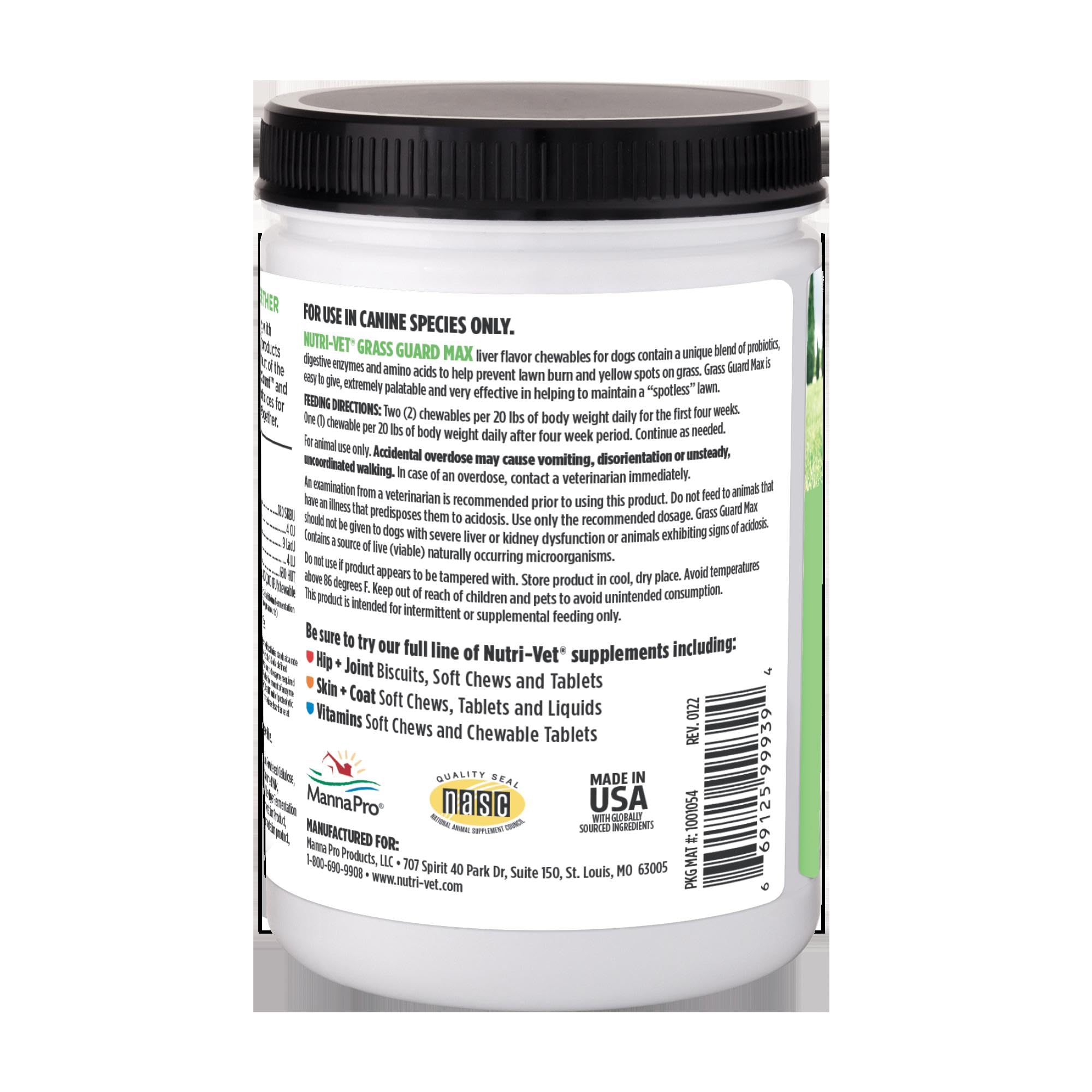Nutri-Vet Grass Guard comprimés-digestifs, prise facile comme friandise.